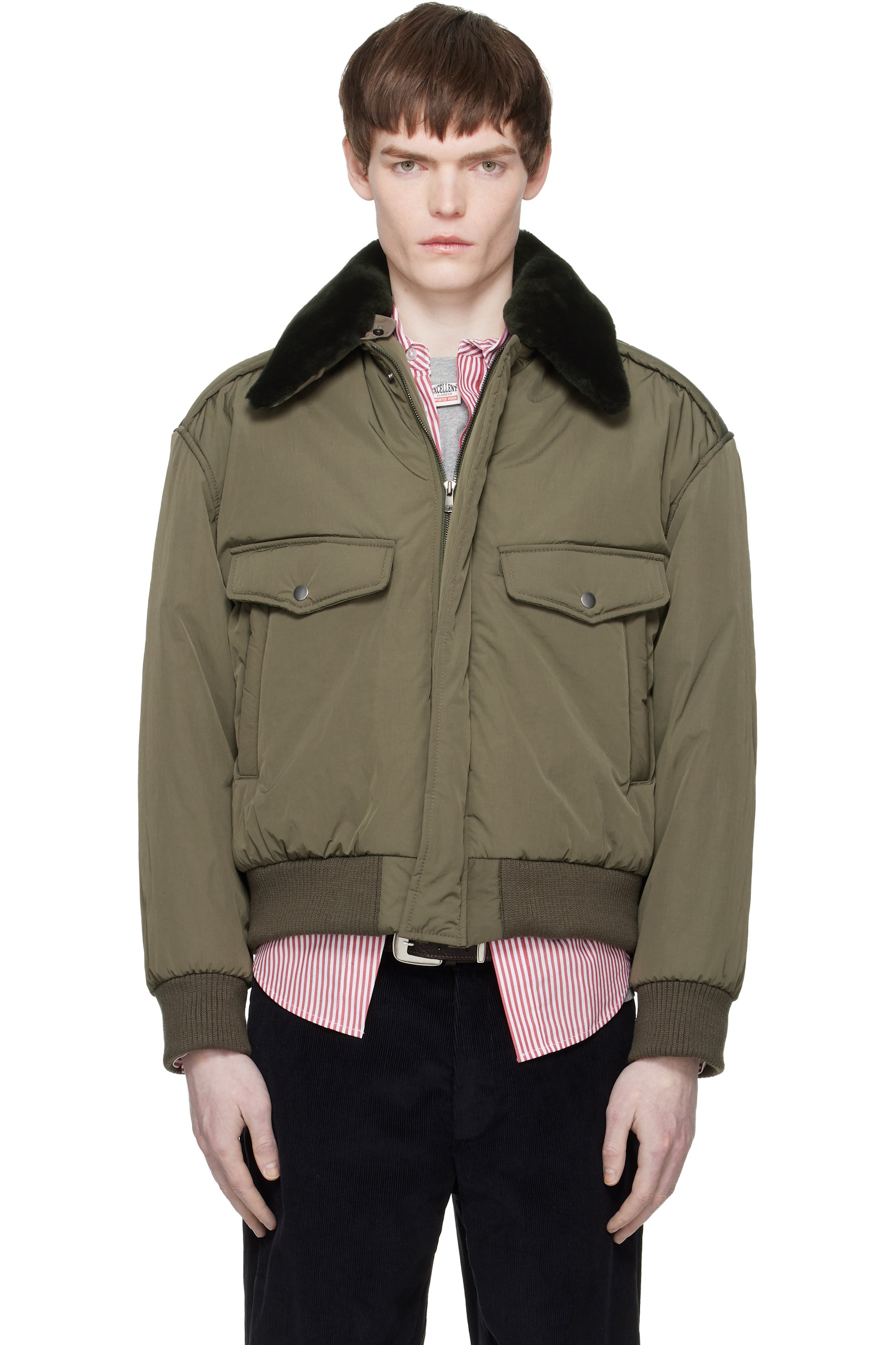 Commission - Khaki Midtown Nylon Bomber Jacket