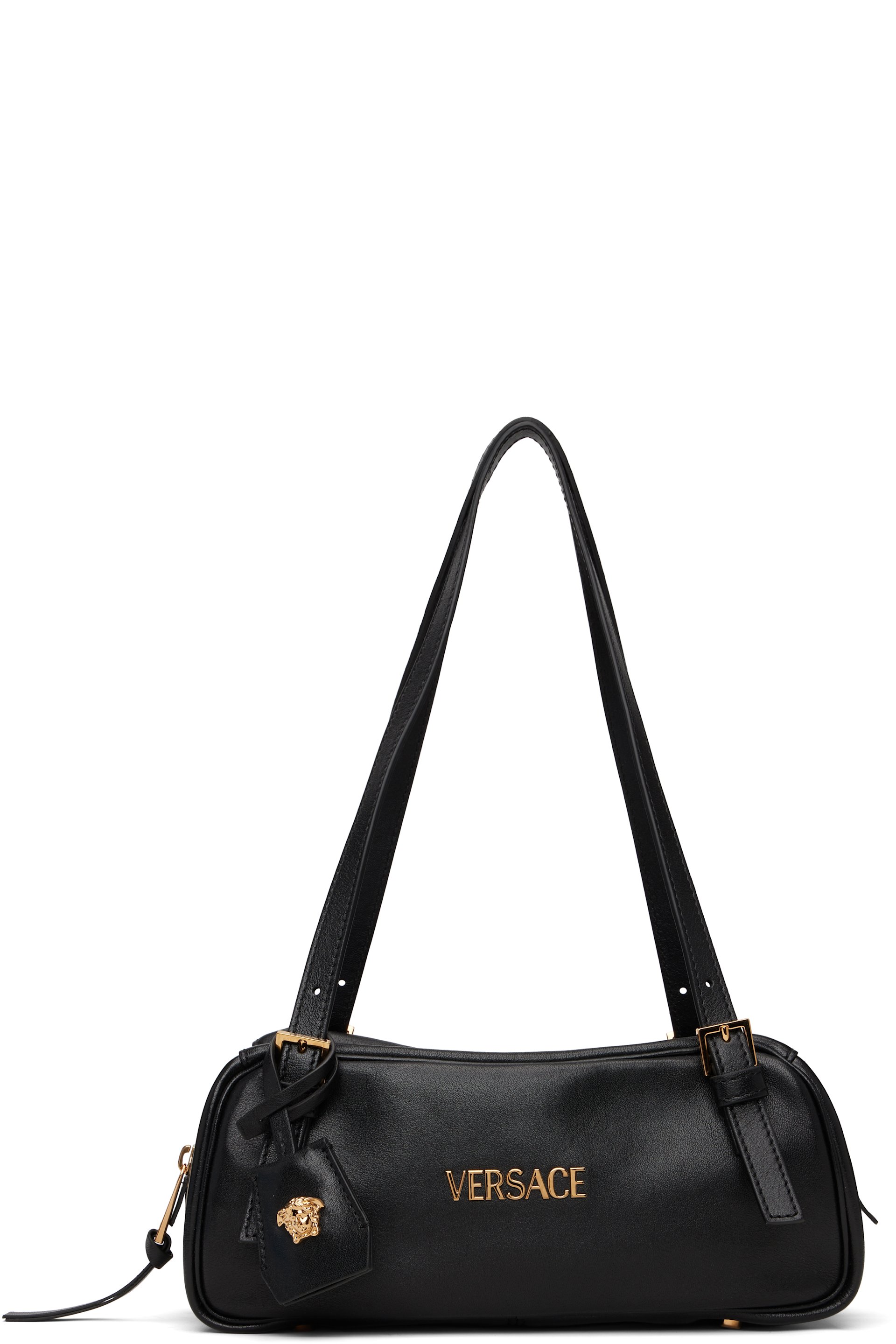 Versace - Black 'Versace' Tag Bowling Shoulder Bag