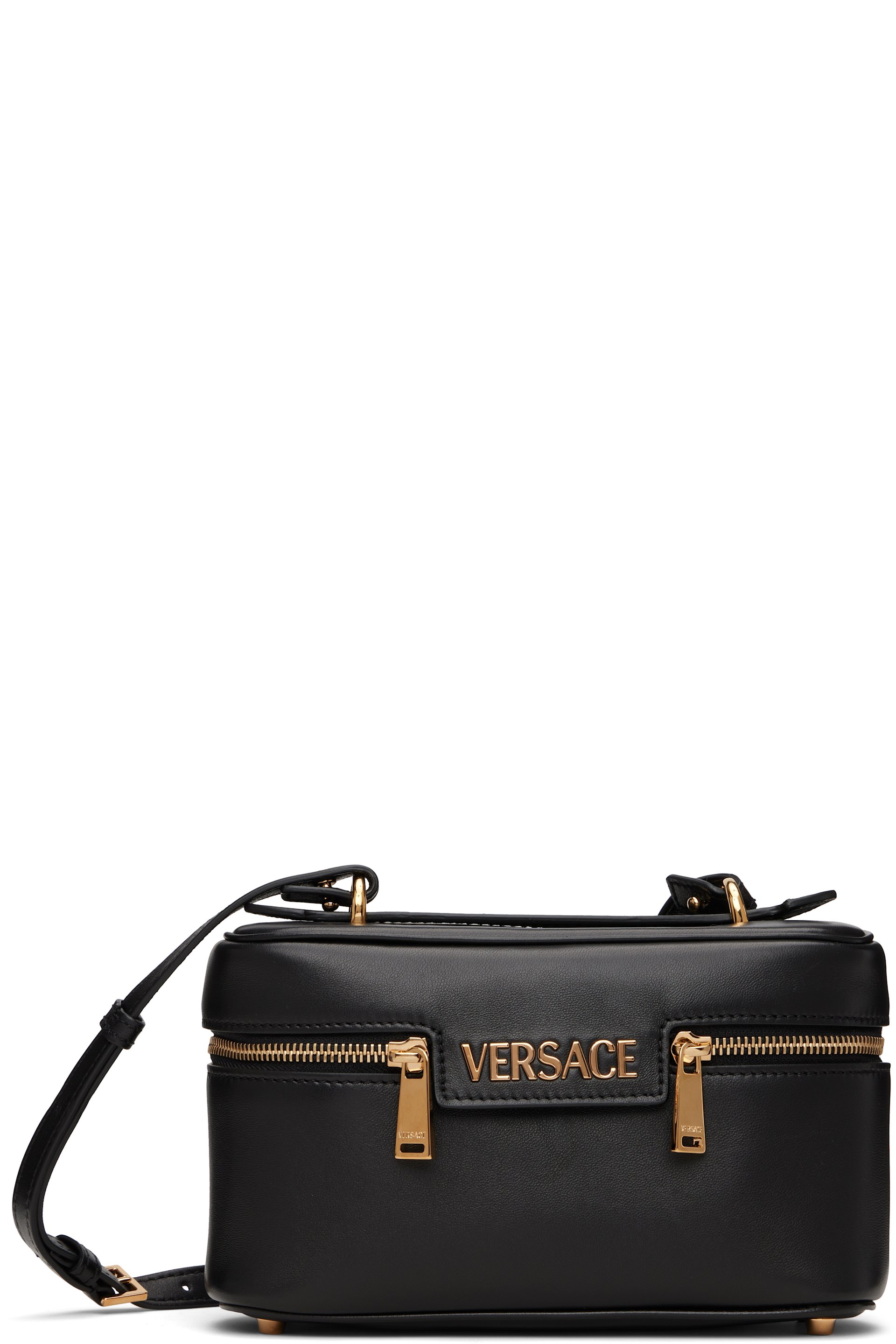 Versace - Black 'Versace' Tag Vanity Bag