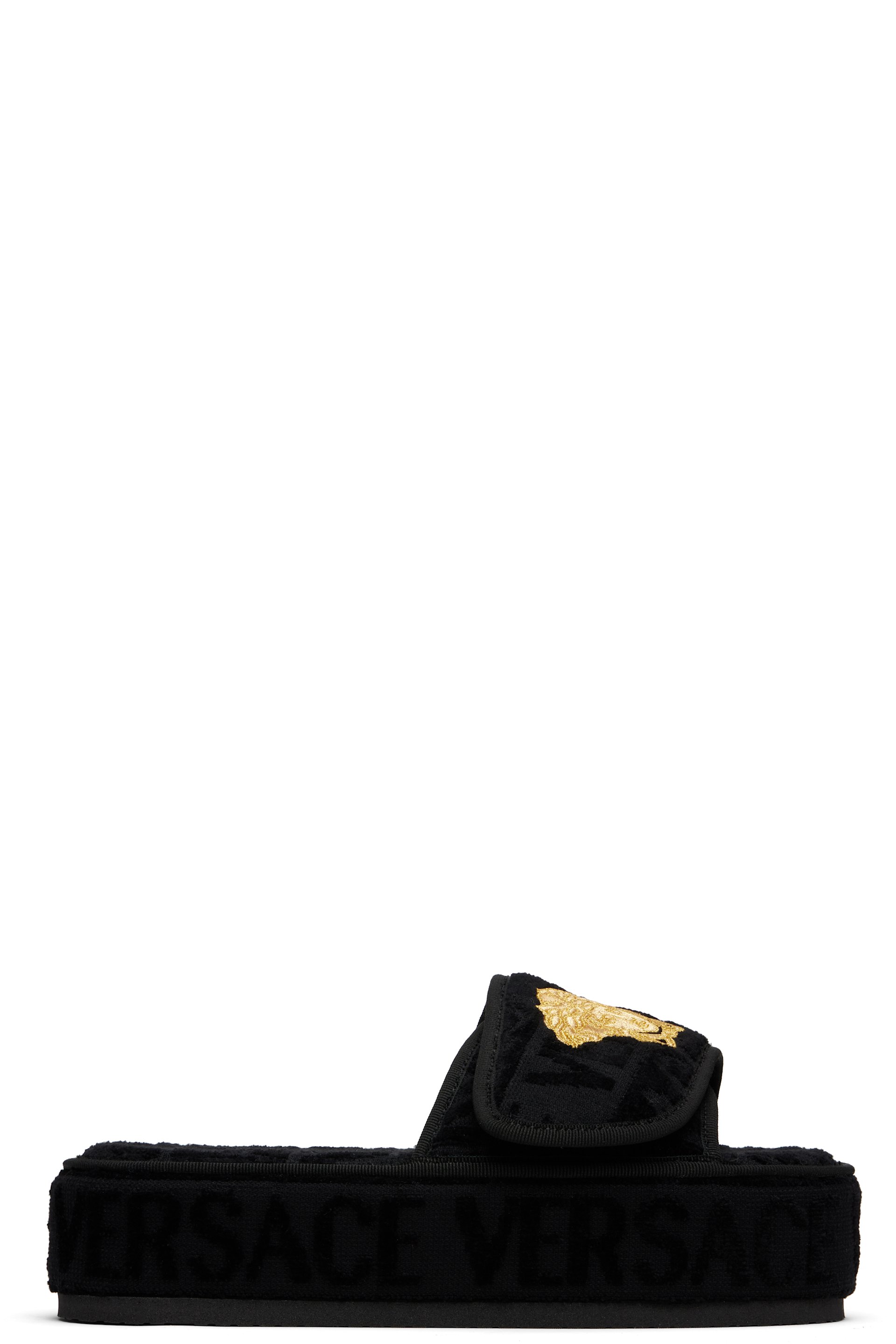 Versace - Black 'Versace Allover' Slippers