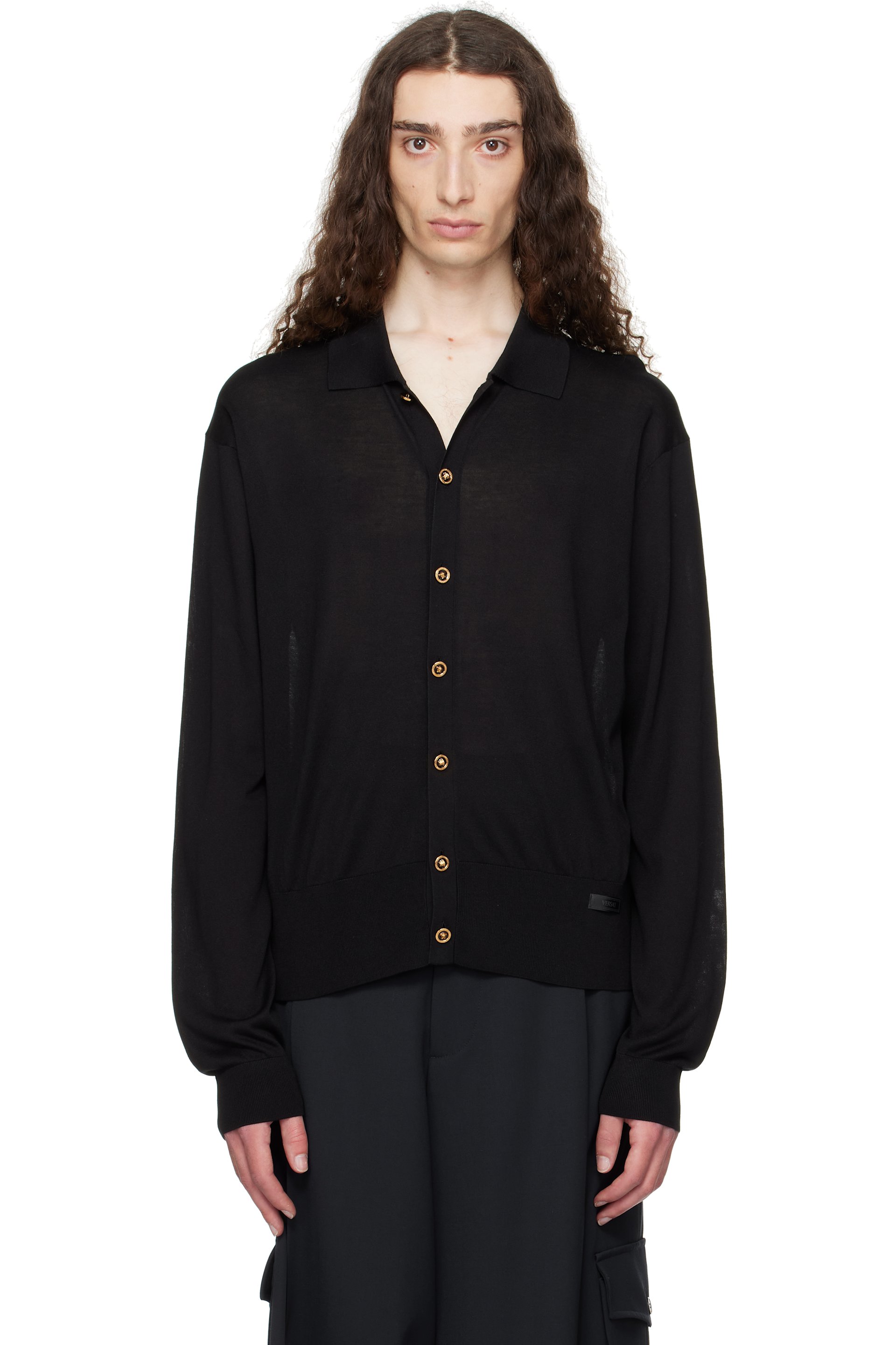 Versace - Black Knit Silk Cardigan