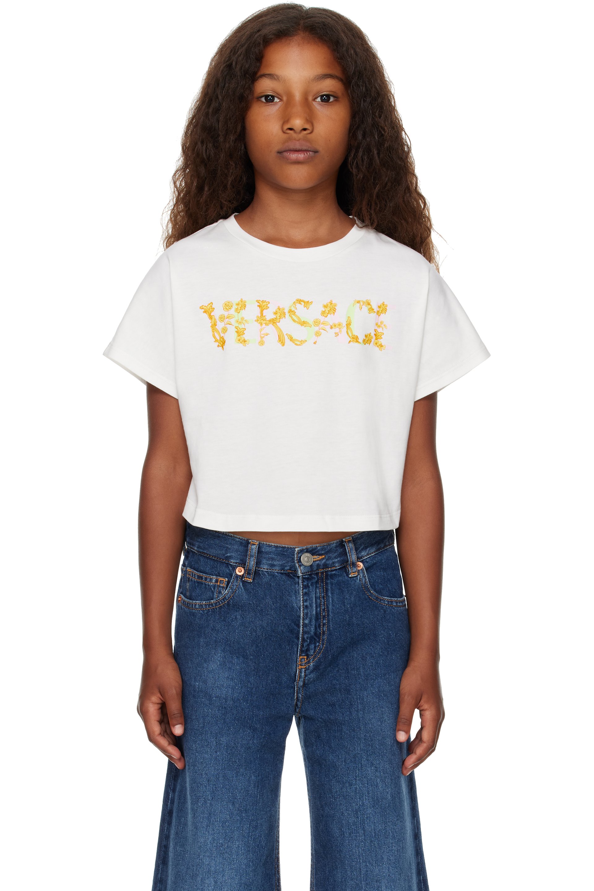 Versace - Kids White 'Versace' Logo T-shirt