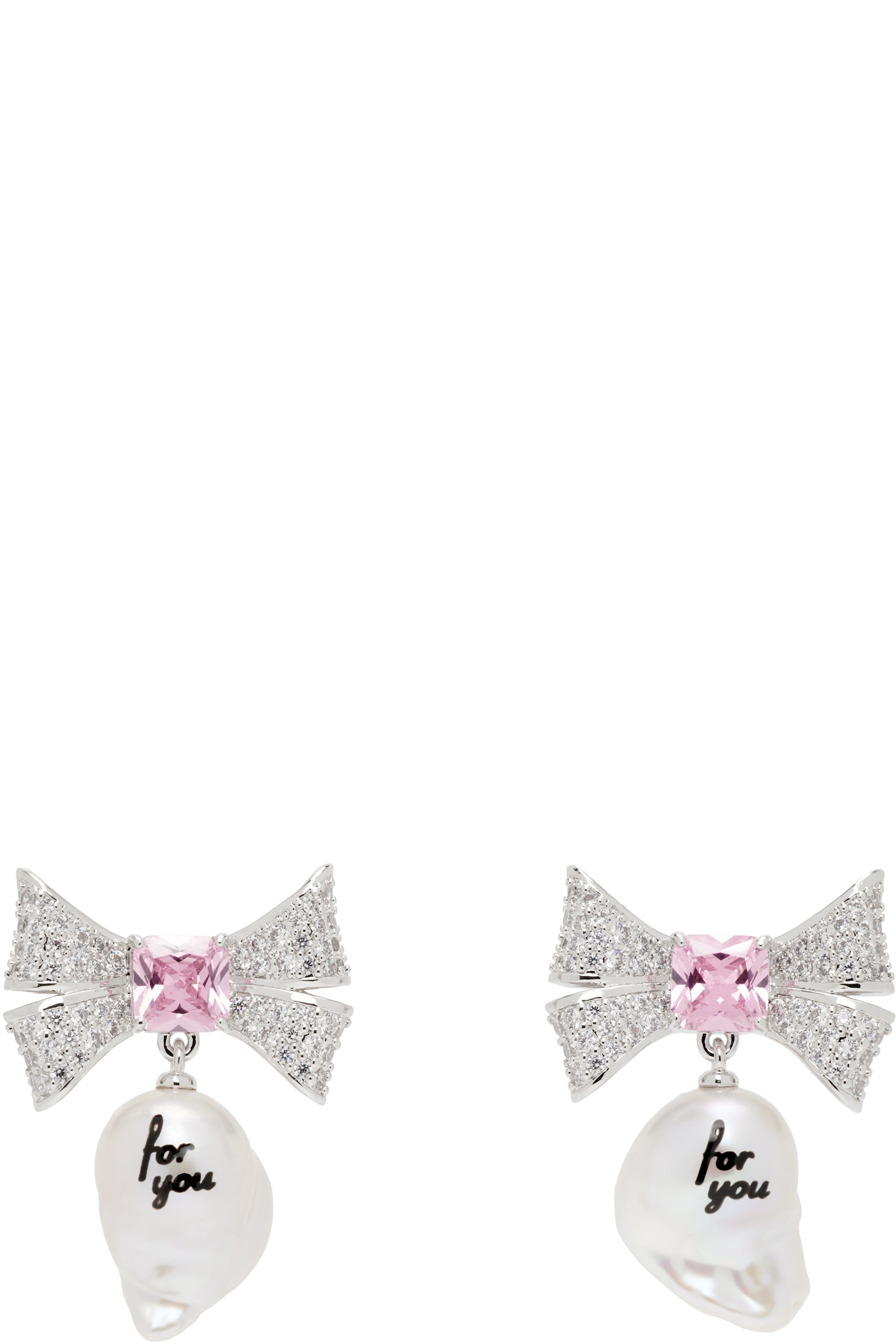 Jiwinaia - Boucles d'oreilles 'For You' à perle exclusives à SSENSE