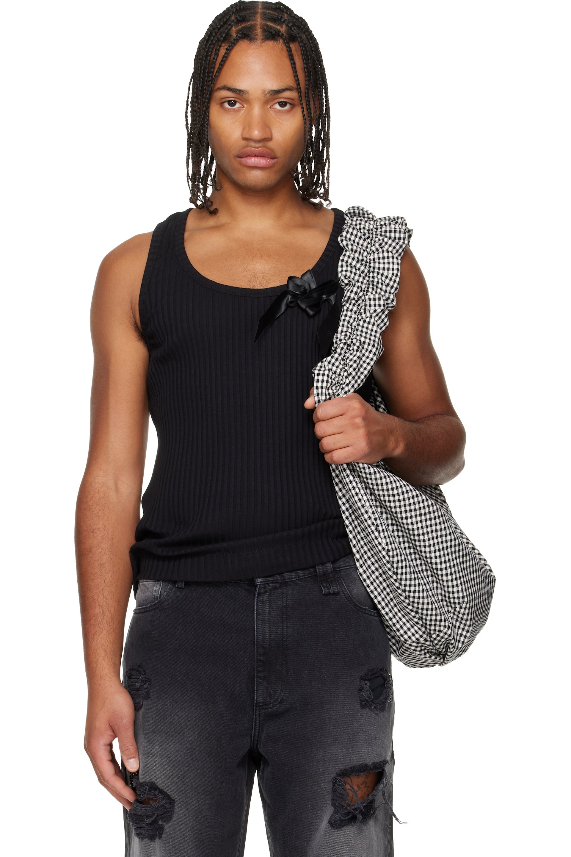トップス BEEDEN EYELET BACK PRINT TANK Black The Eyelet Tank