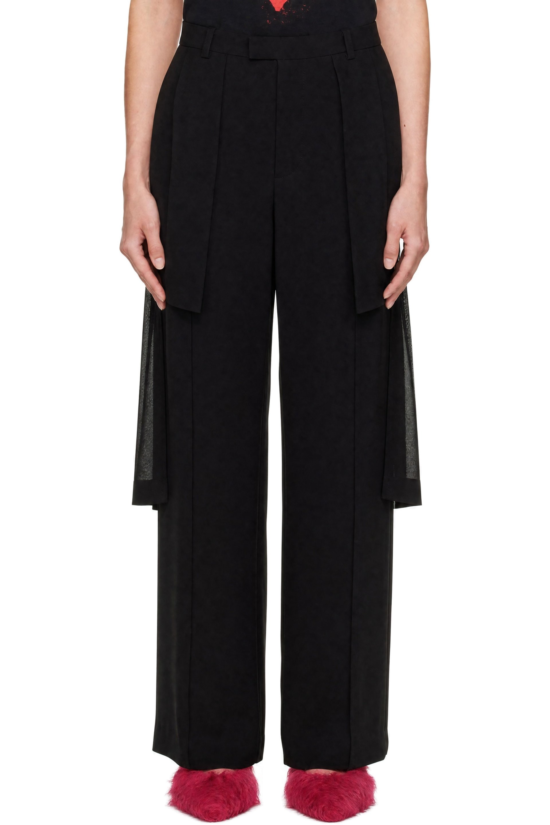 UNDERCOVER - Pantalon noir à empiècement de style jupe