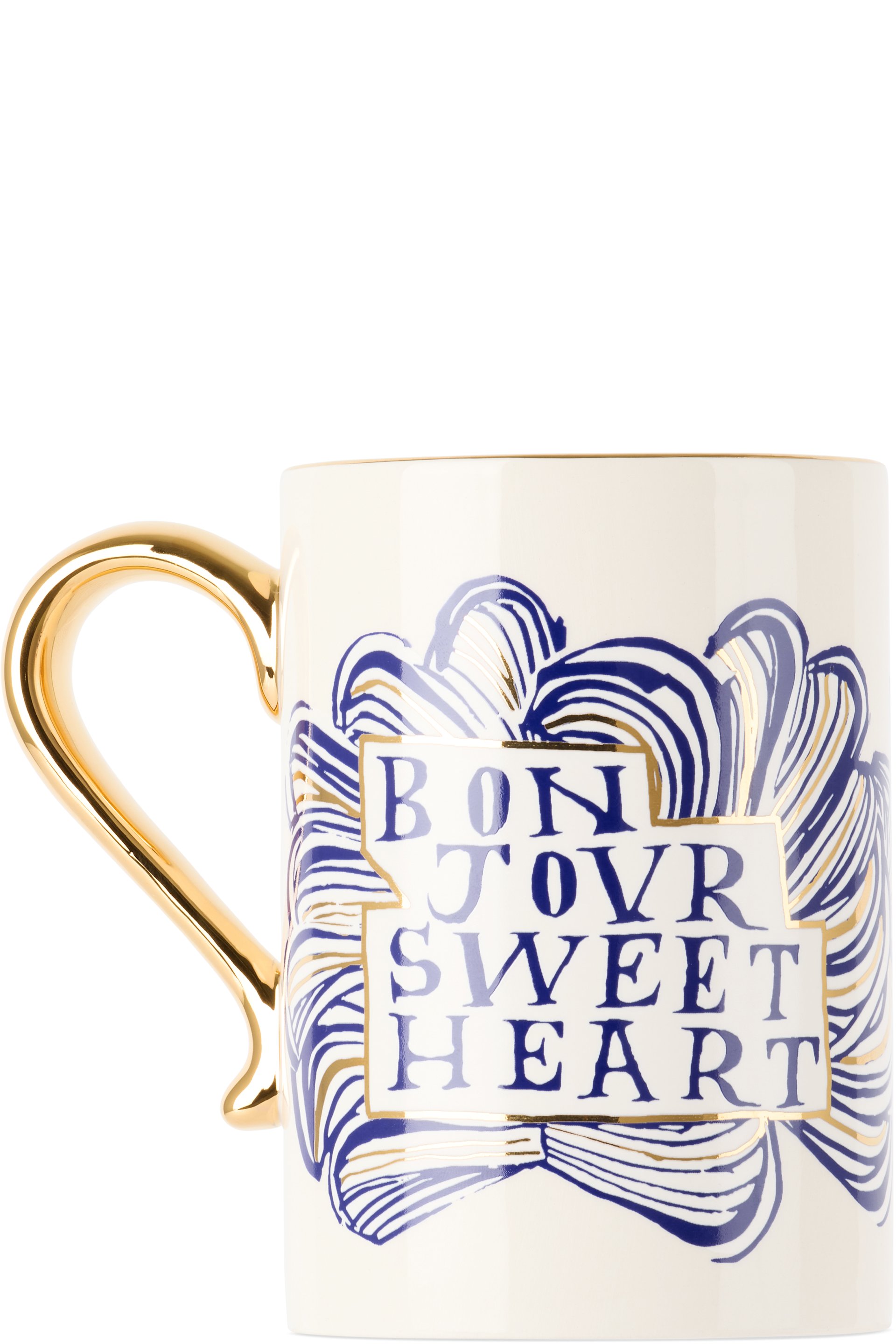 L'OBJET - White & Gold Ruan Hoffmann Edition 'Sweetheart' Mug