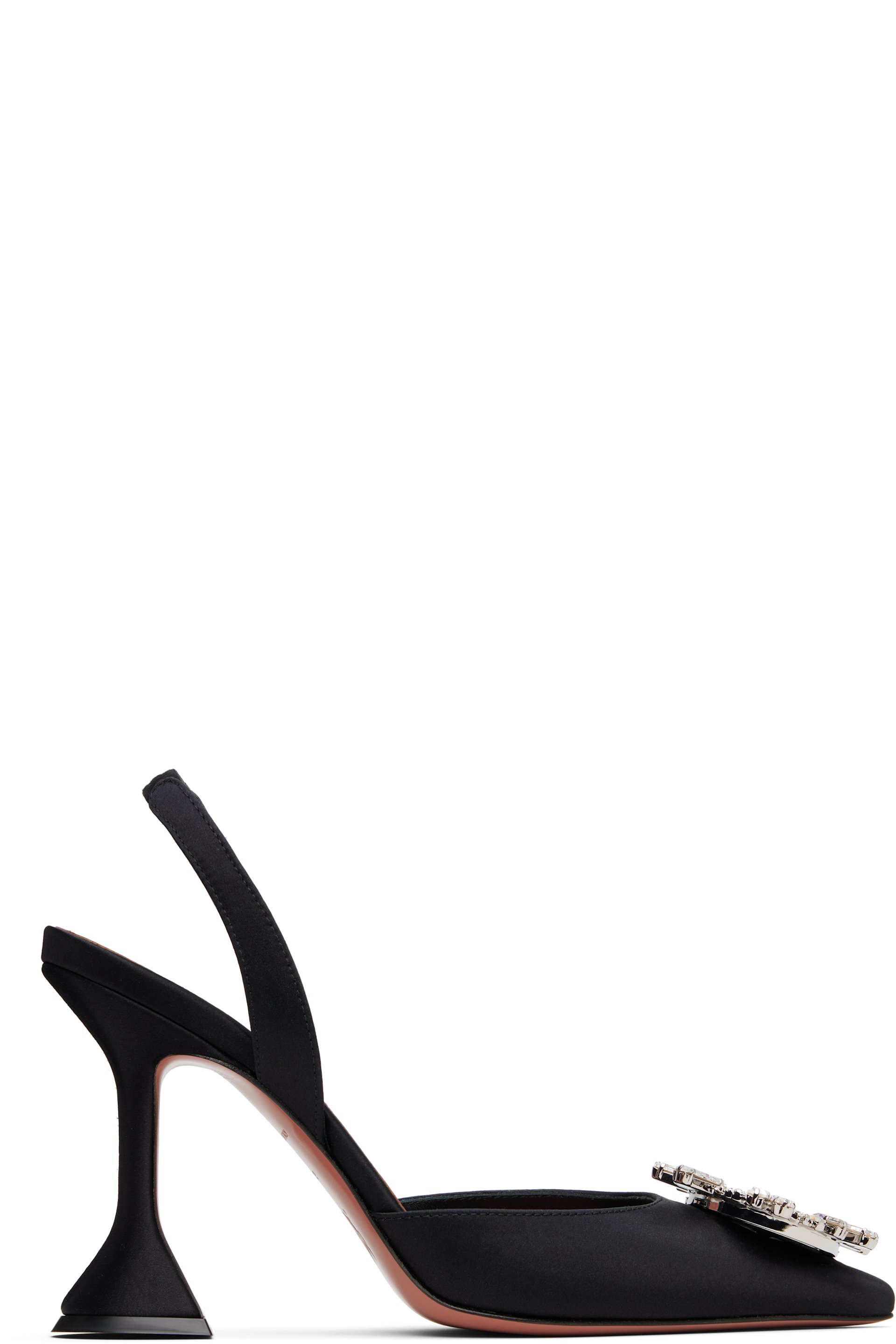 Amina Muaddi - Chaussures à talon Begum noires à bride arrière