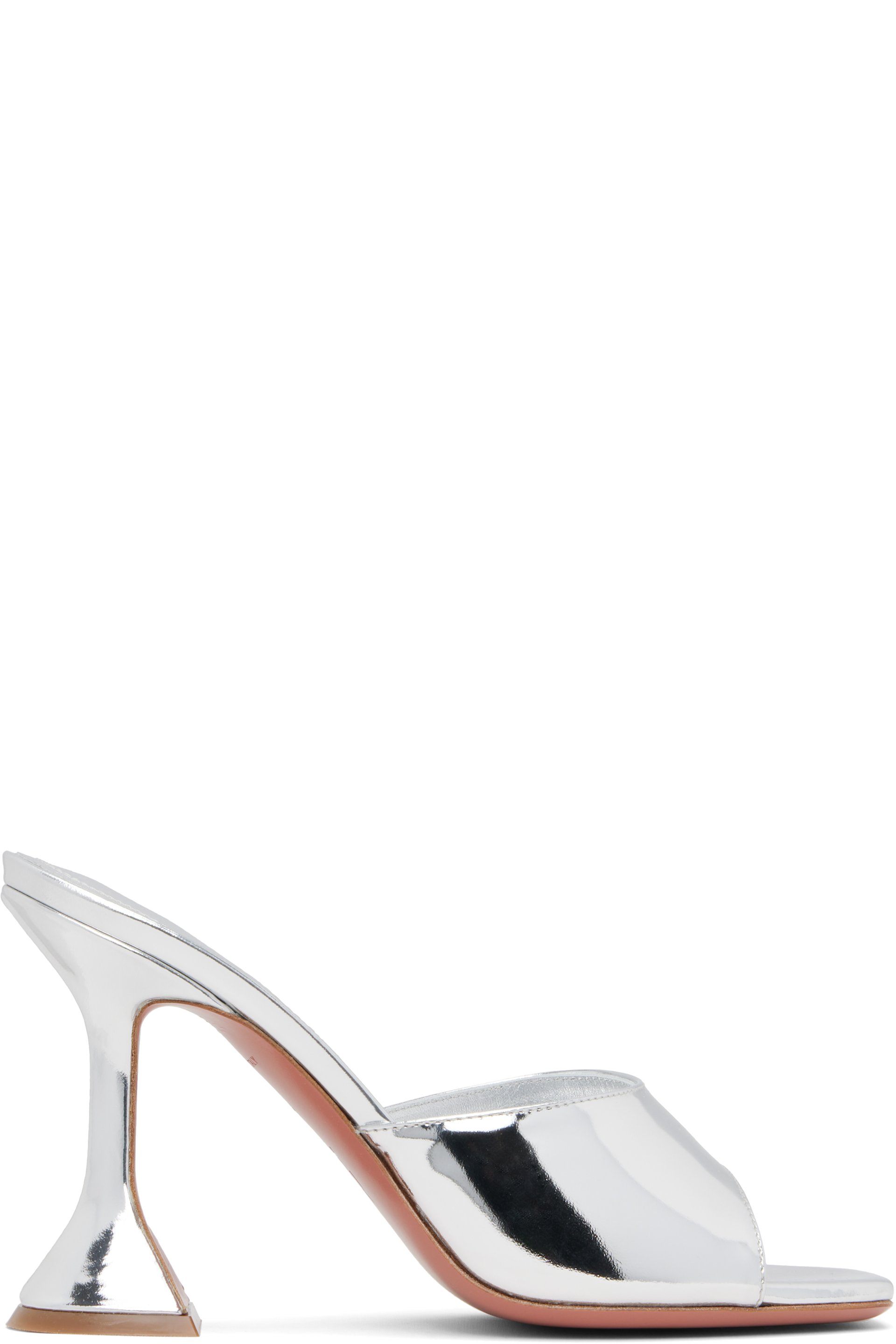Amina Muaddi - SSENSE Exclusive Silver Lupita Slipper 95 Heeled Sandals