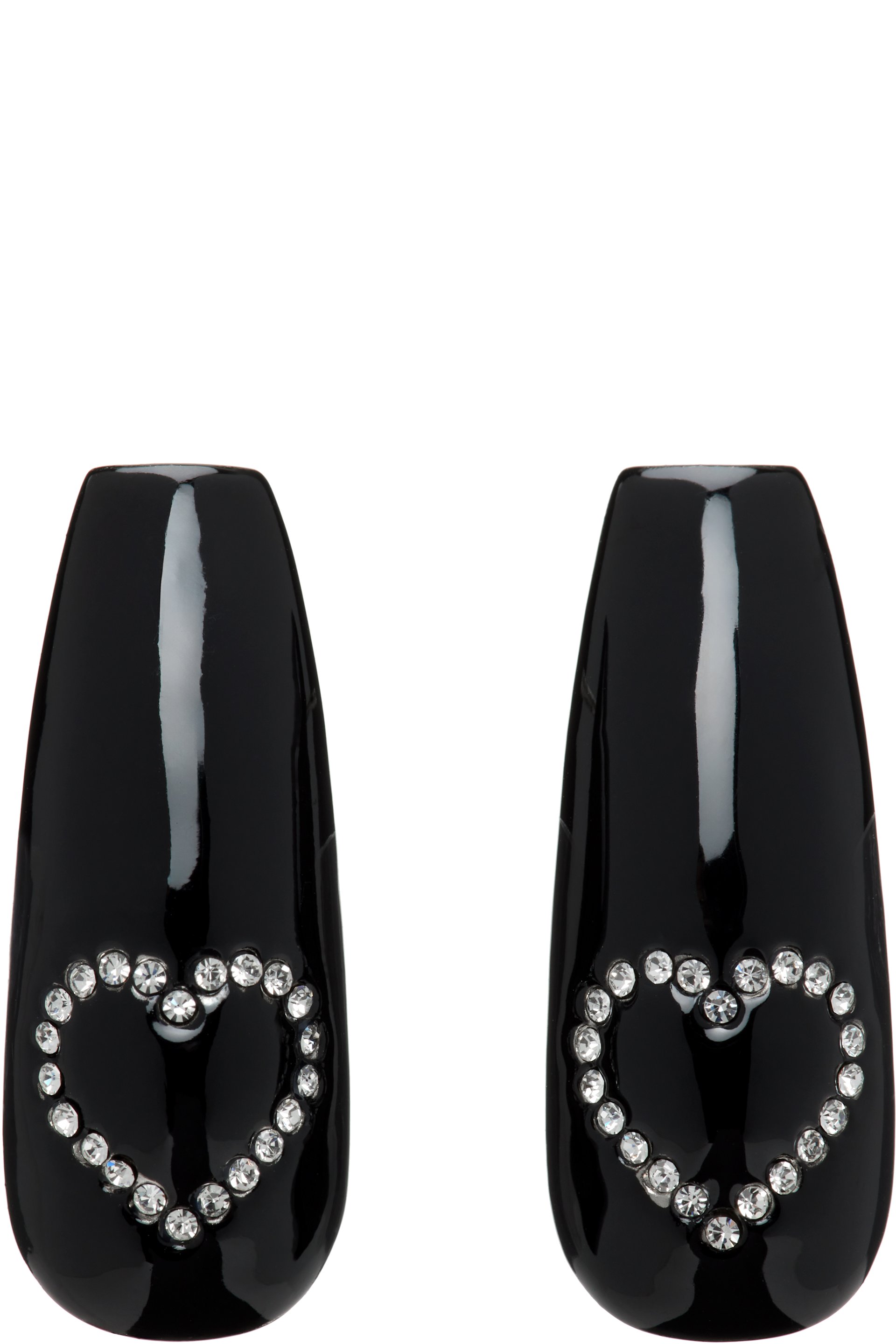 I’m Sorry by Petra Collins - Boucles d'oreilles en forme d'ongle noir et argenté exclusives à SSENSE édition D'heygere