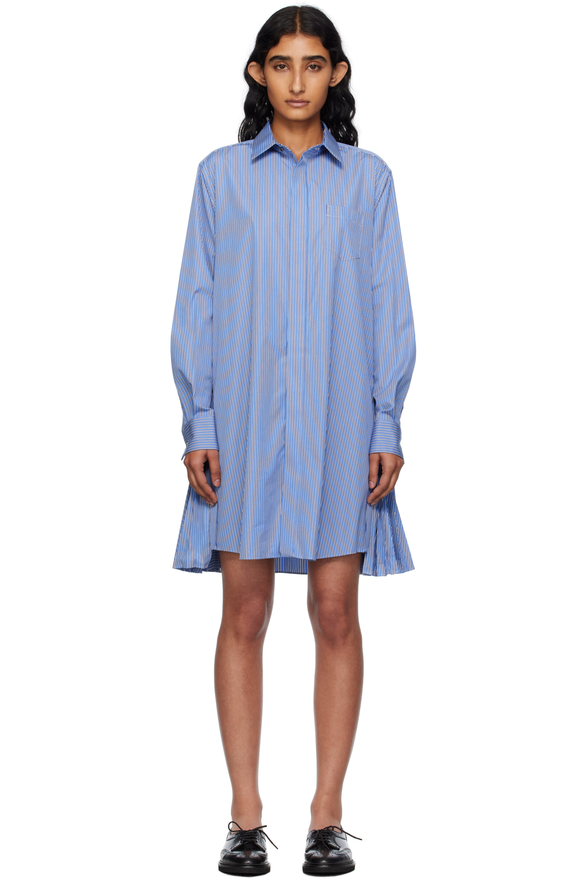 sacai - Blue Poplin Minidress