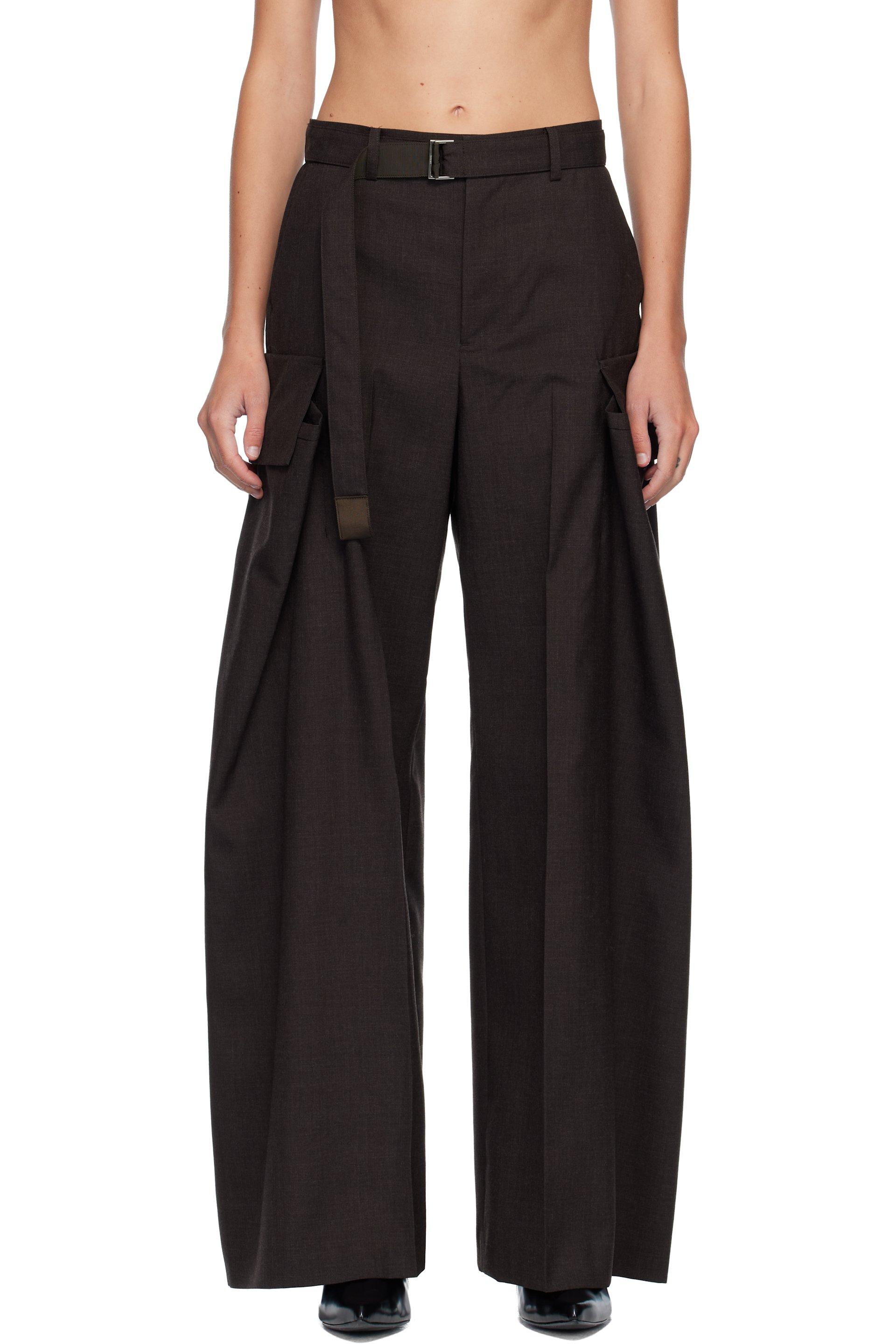 sacai - Brown Suiting Trousers