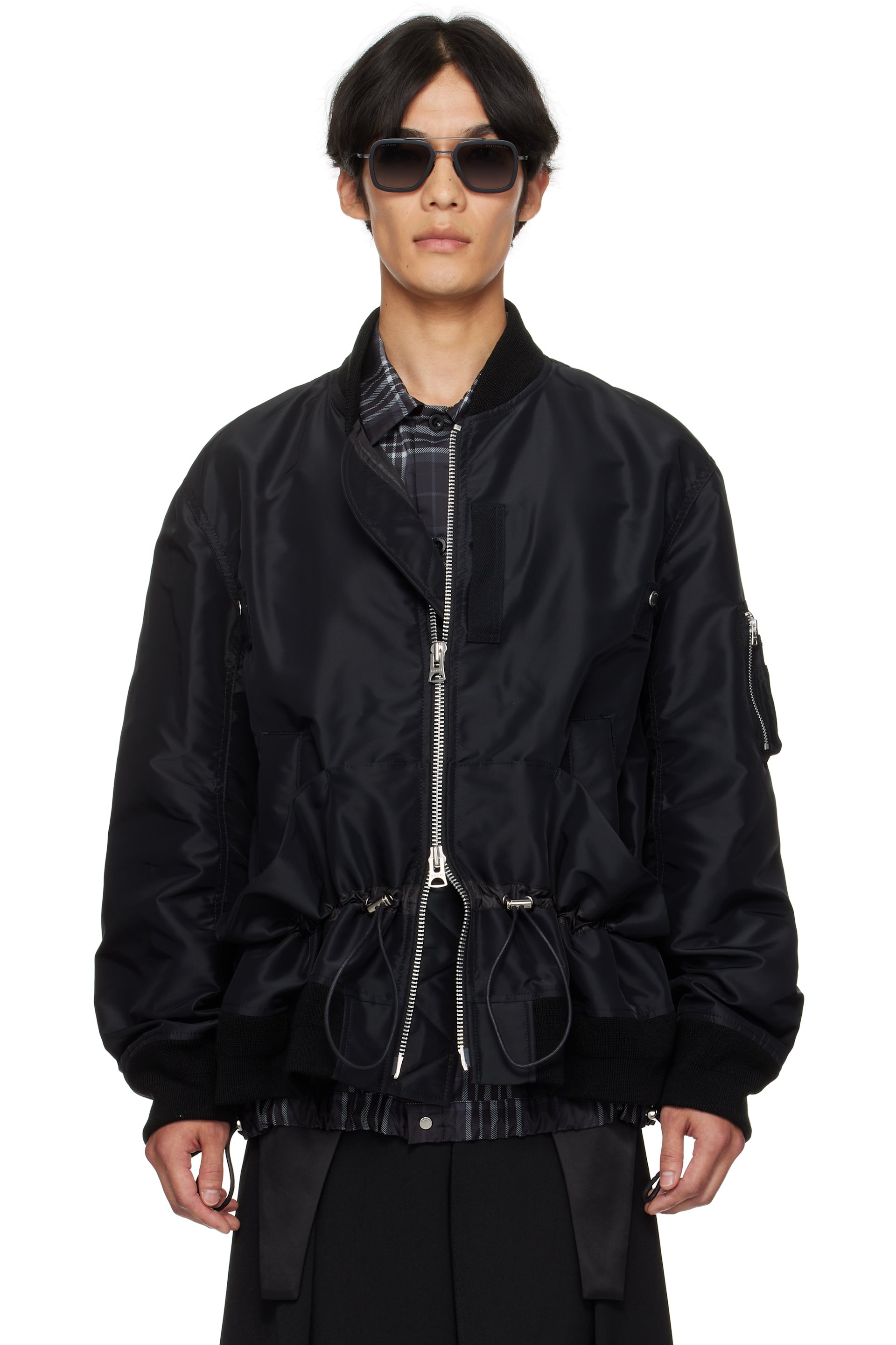 sacai - ブラック Nylon Twill ボンバージャケット