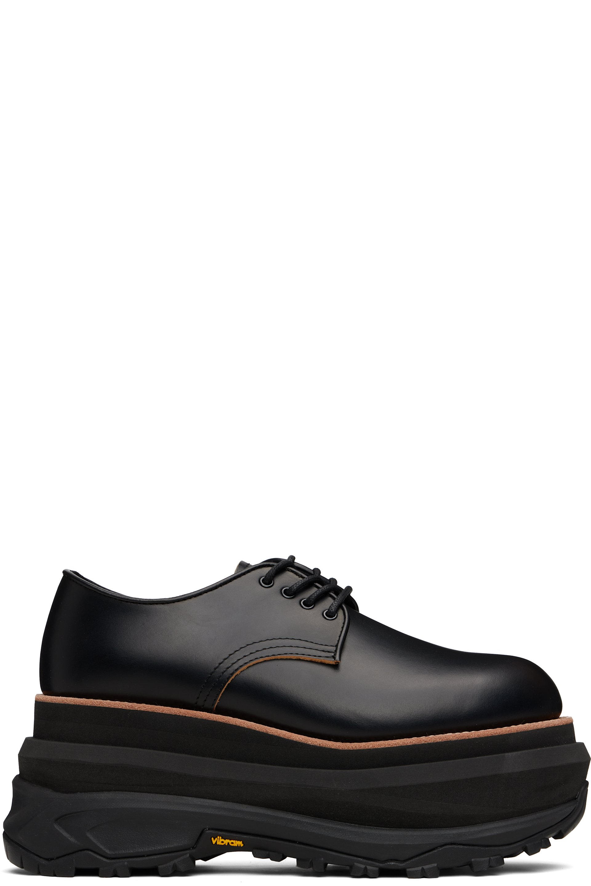 sacai - Black Leather Oxfords