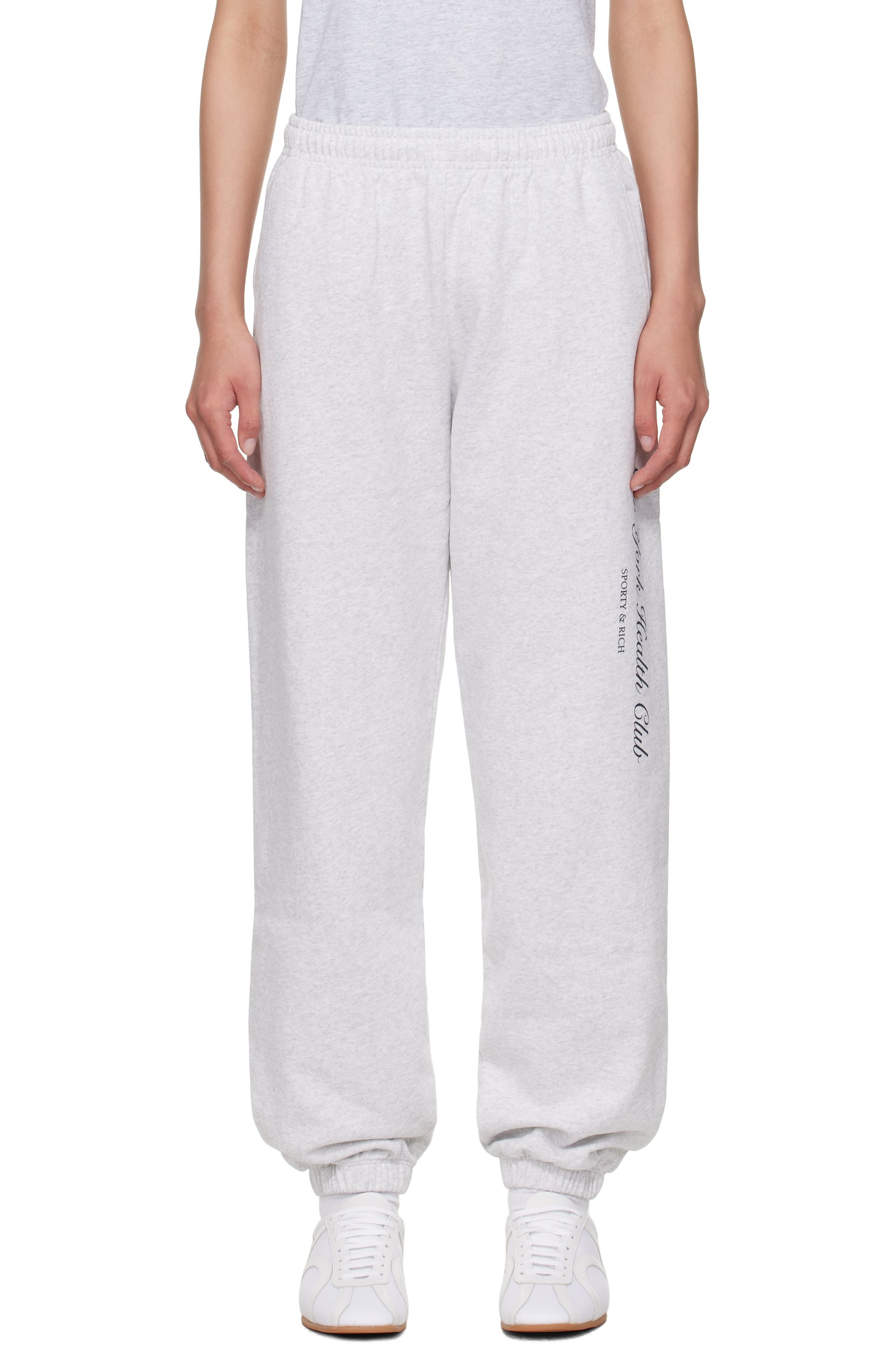 Sporty & Rich - Pantalon de survêtement gris à logo NY Health Club