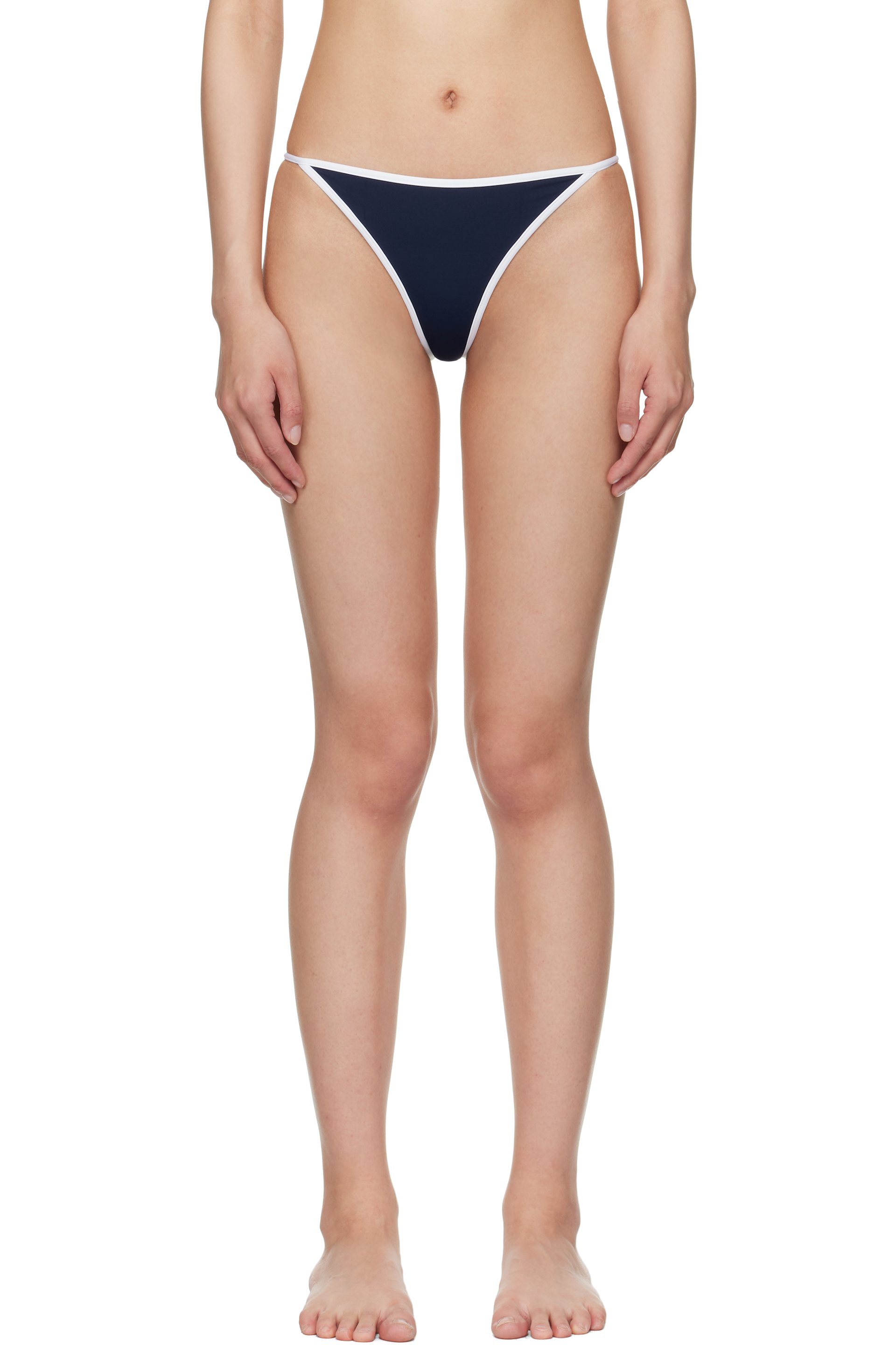 Sporty & Rich - Culotte de bikini Kate bleu marine