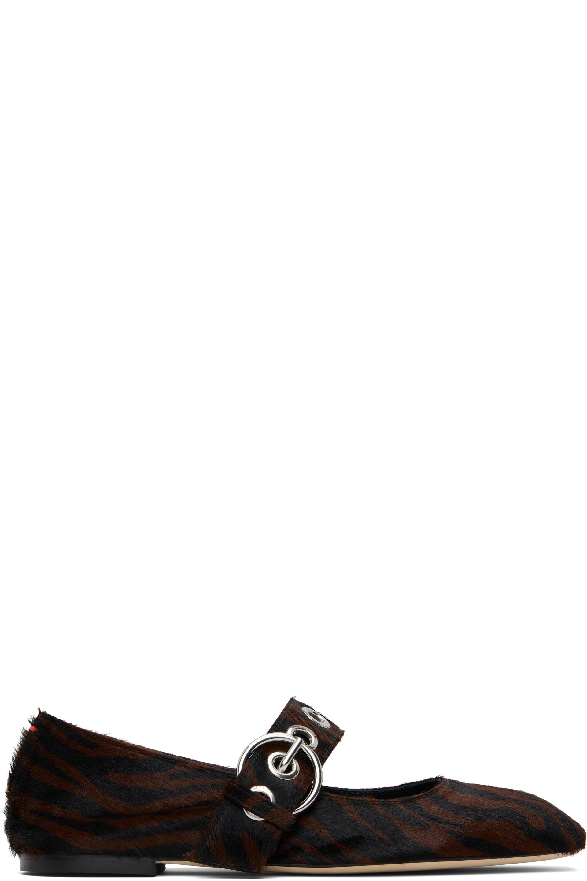 Aeyde - Ballerines de style Charles IX Uma noir et brun à œillets