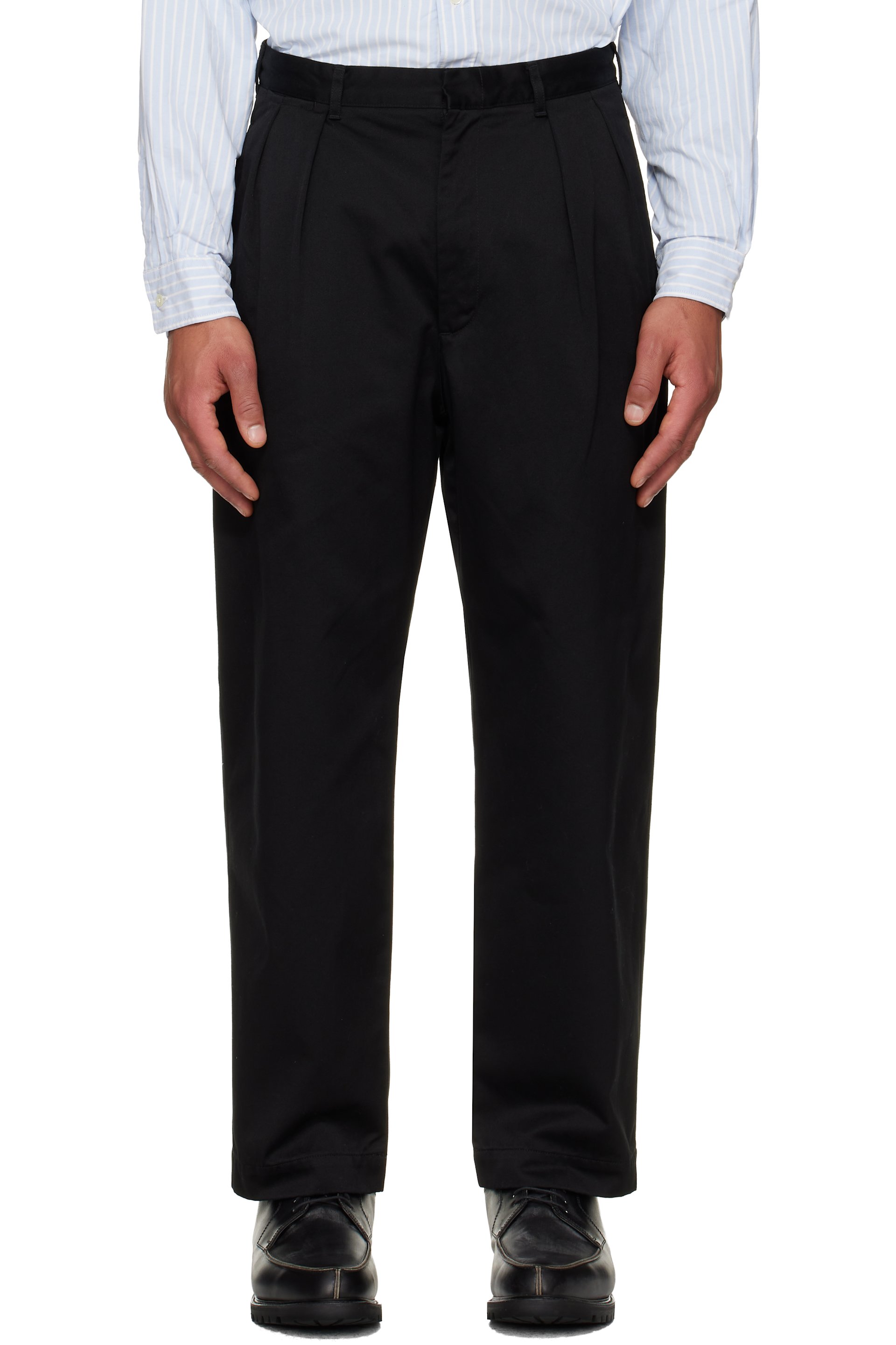 nanamica - Black Double Pleated Chino Trousers