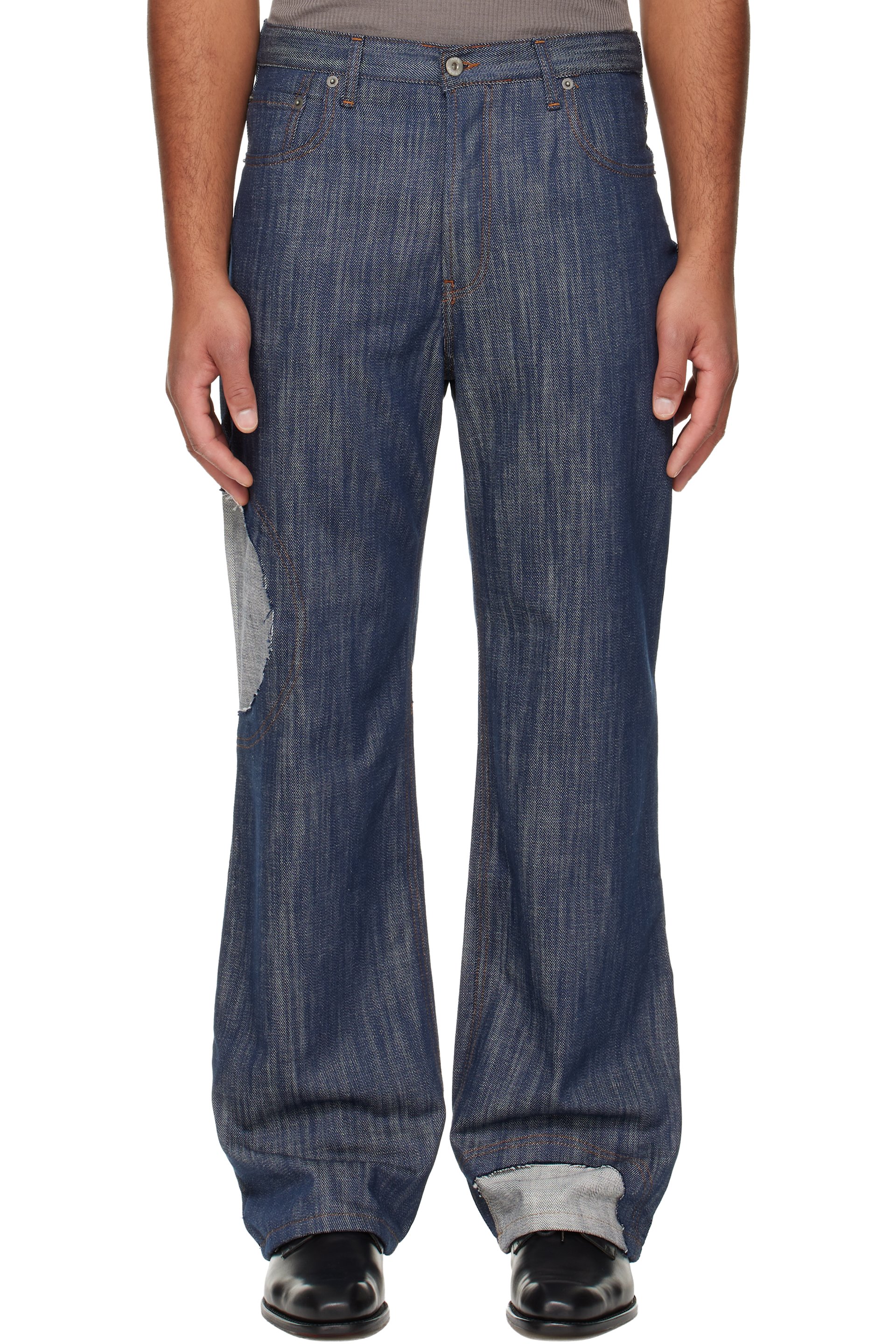 Edward Cuming - Navy Circle Window V01s Jeans