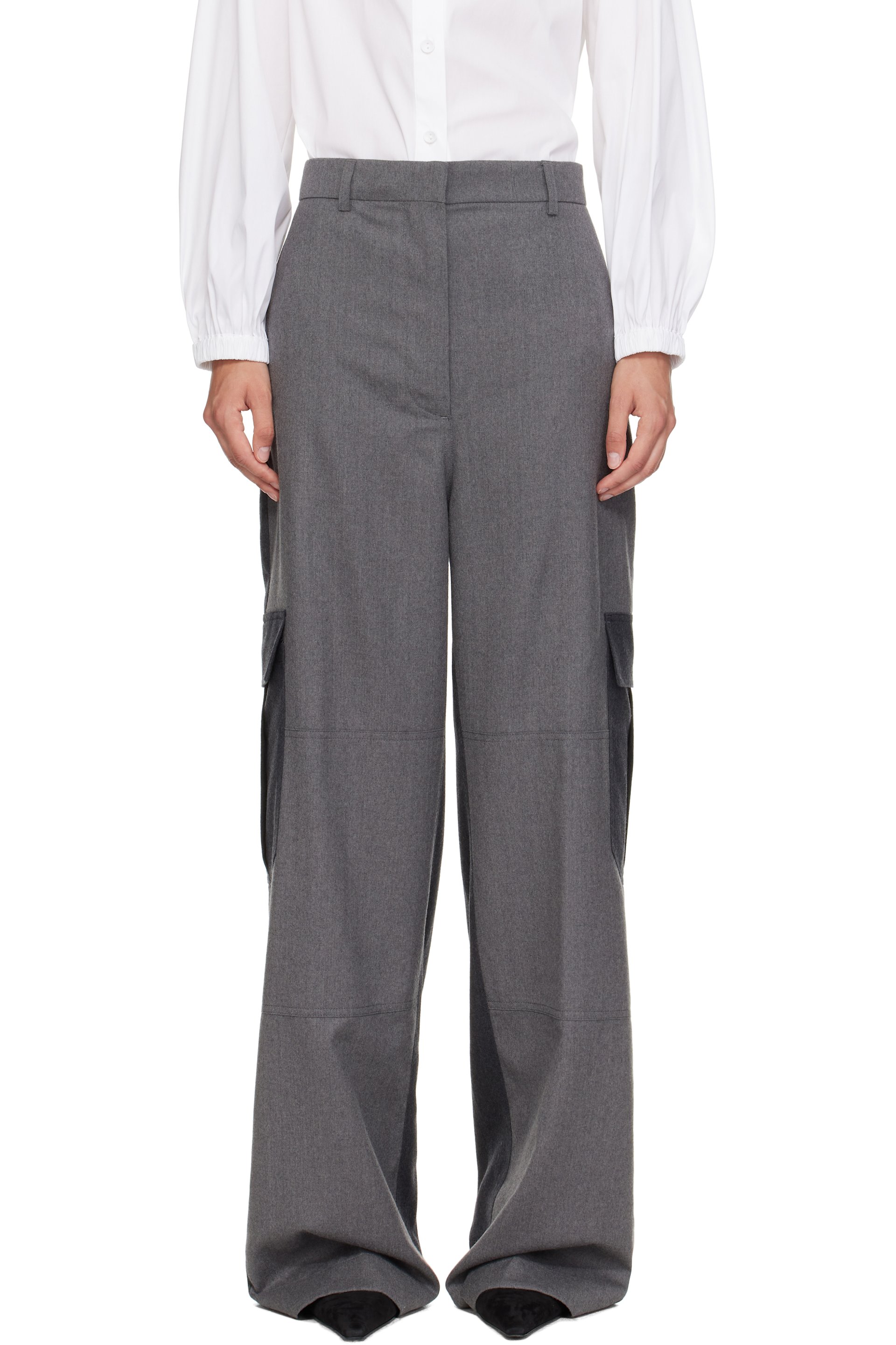 Stella McCartney - Pantalon cargo décontracté gris à panneaux