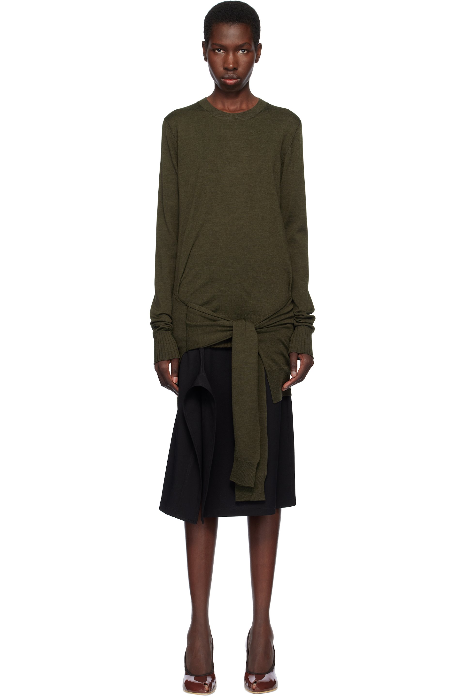 Stella McCartney - Pull kaki en laine