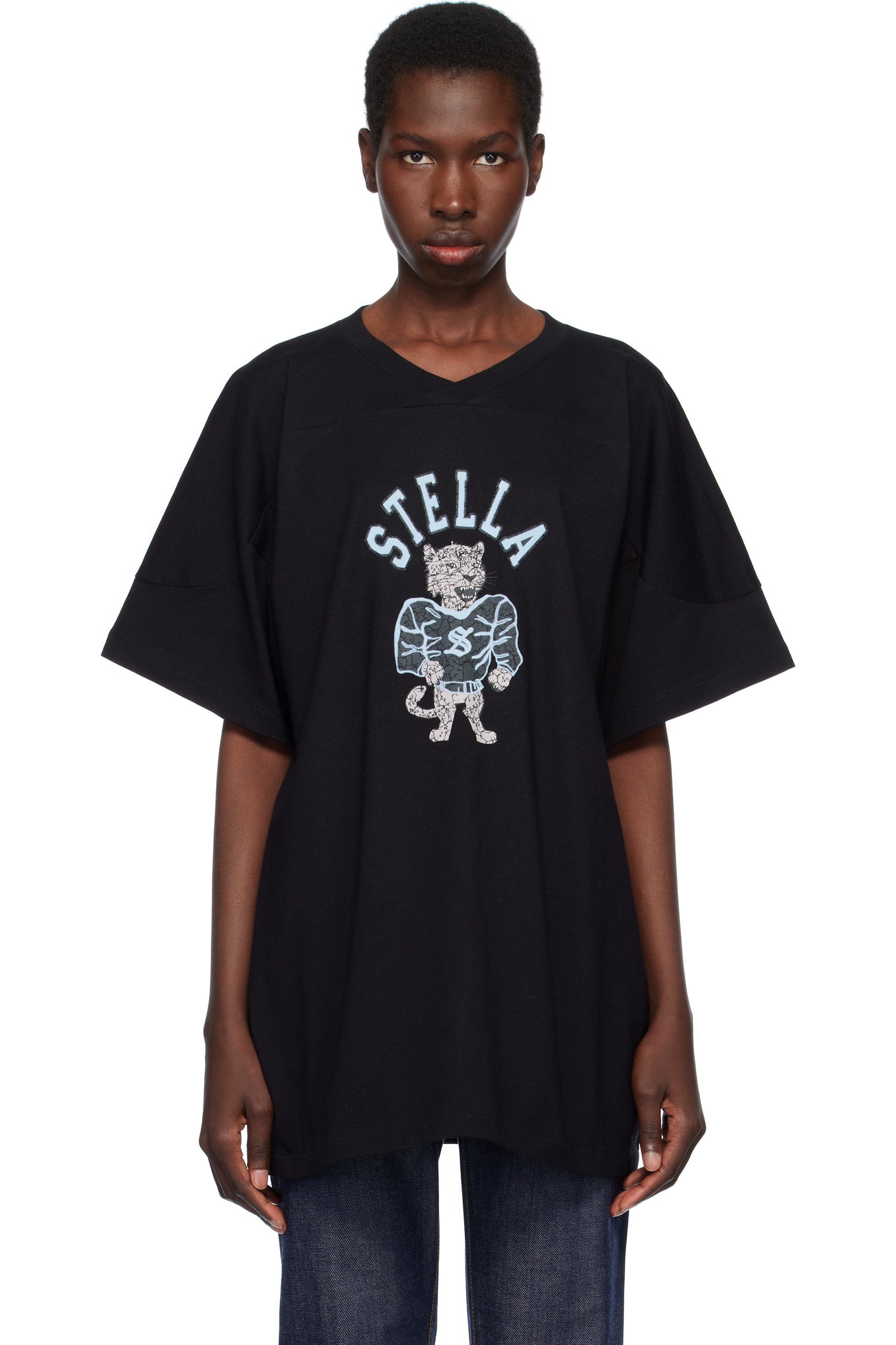 Stella McCartney - T-shirt noir à image de léopard