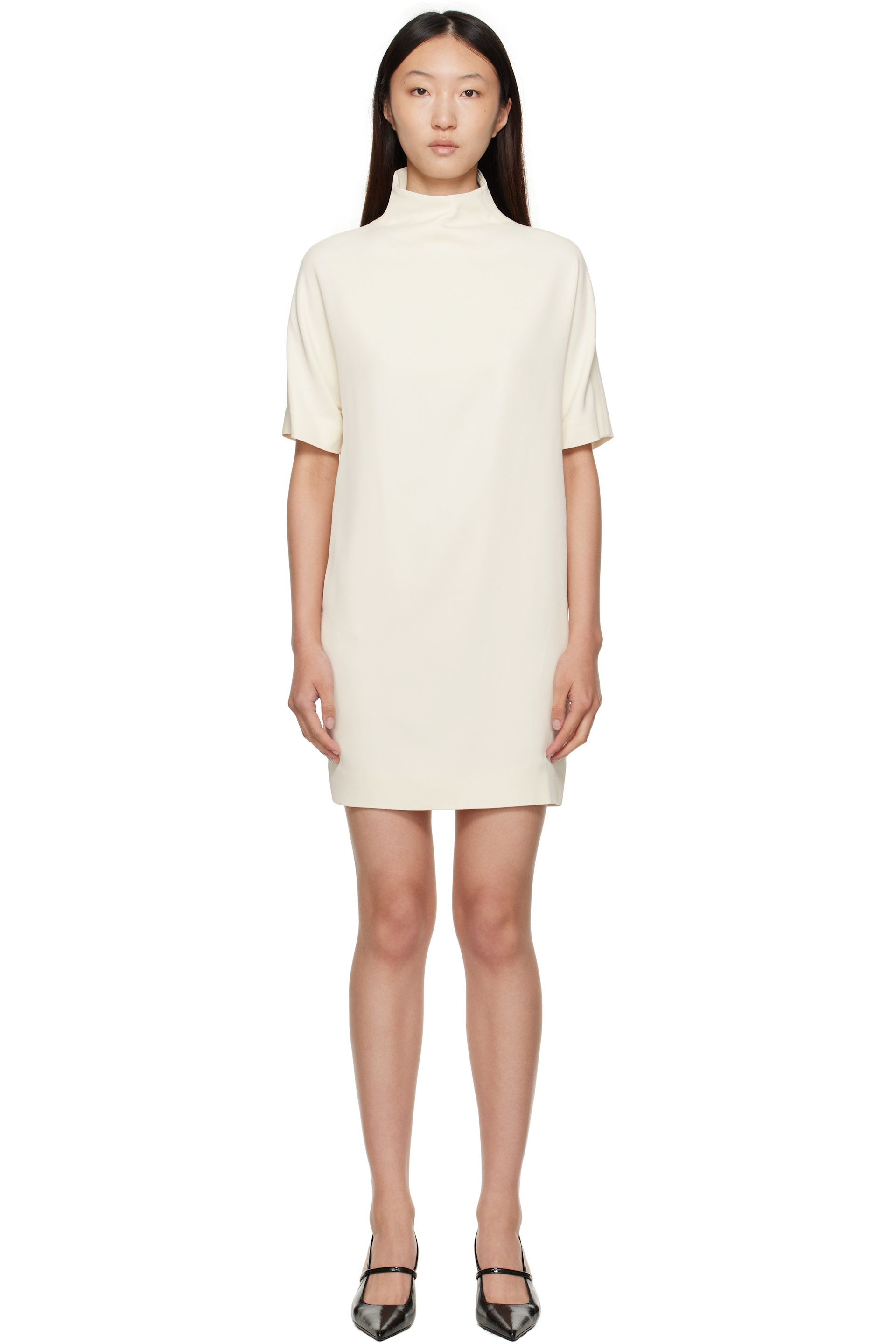 Loulou de Saison - Robe courte Elton blanc cassé