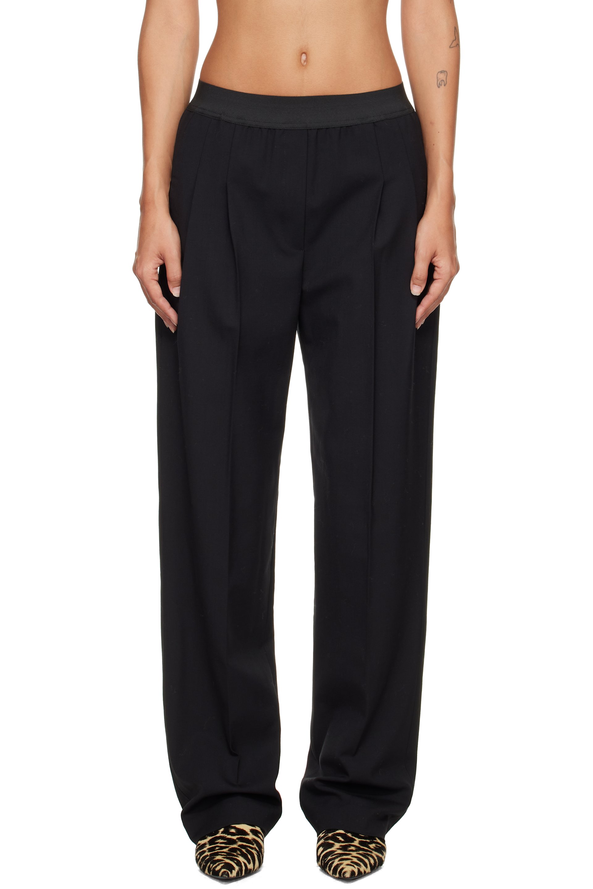 Loulou de Saison - Pantalon Niro noir à taille élastique