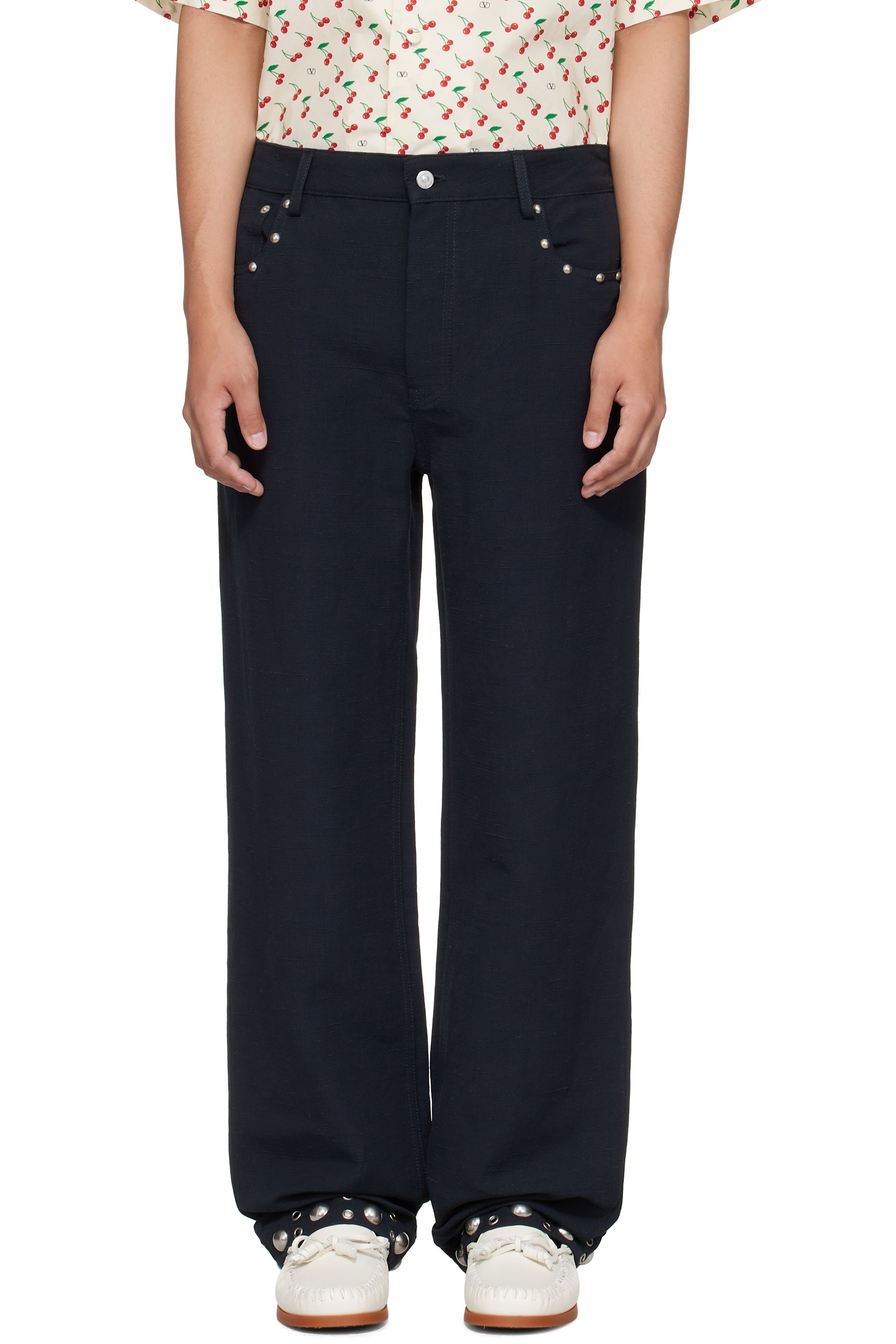 Valentino - Black Studded Trousers