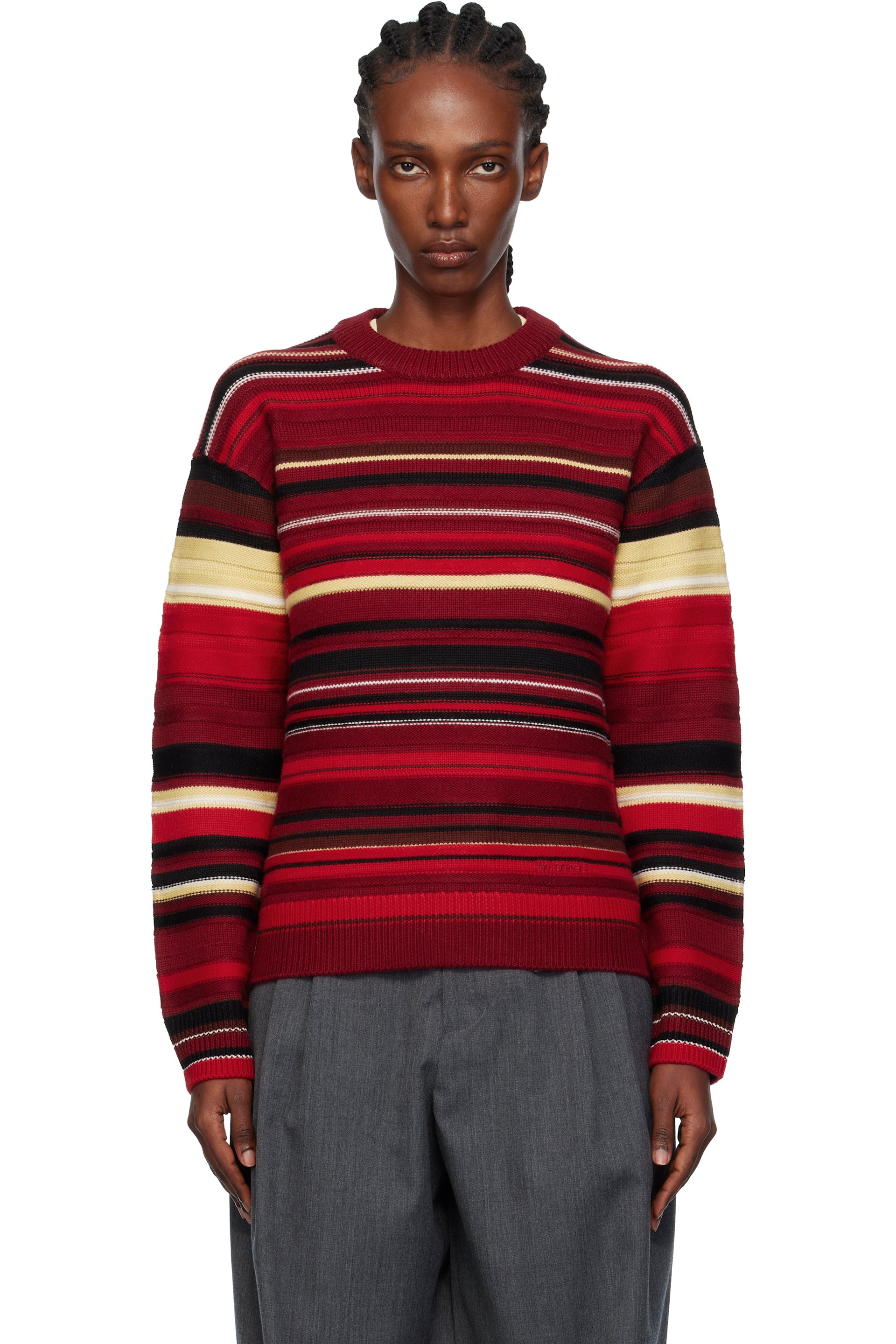 JW Anderson - Pull rouge à rayures
