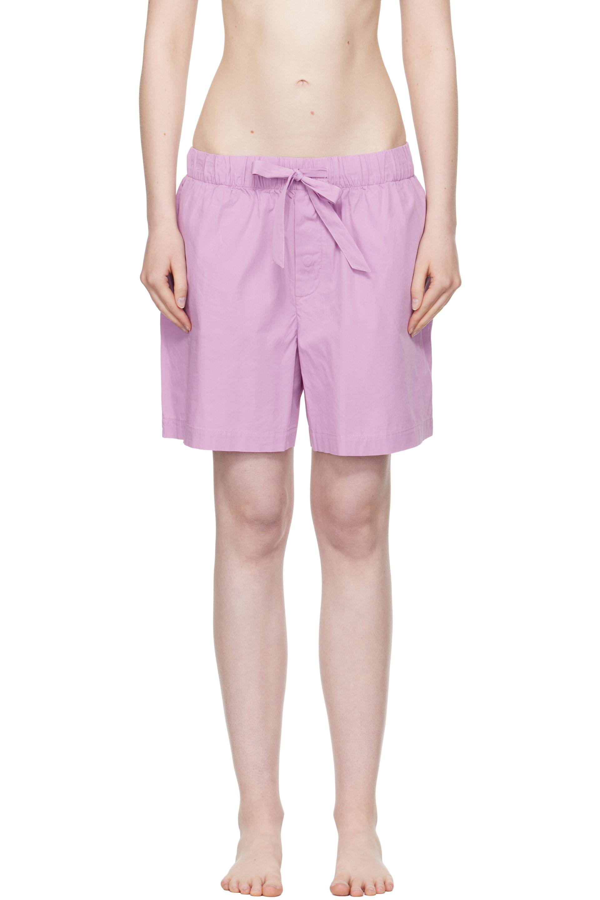 Tekla - Pink Poplin Pyjama Shorts