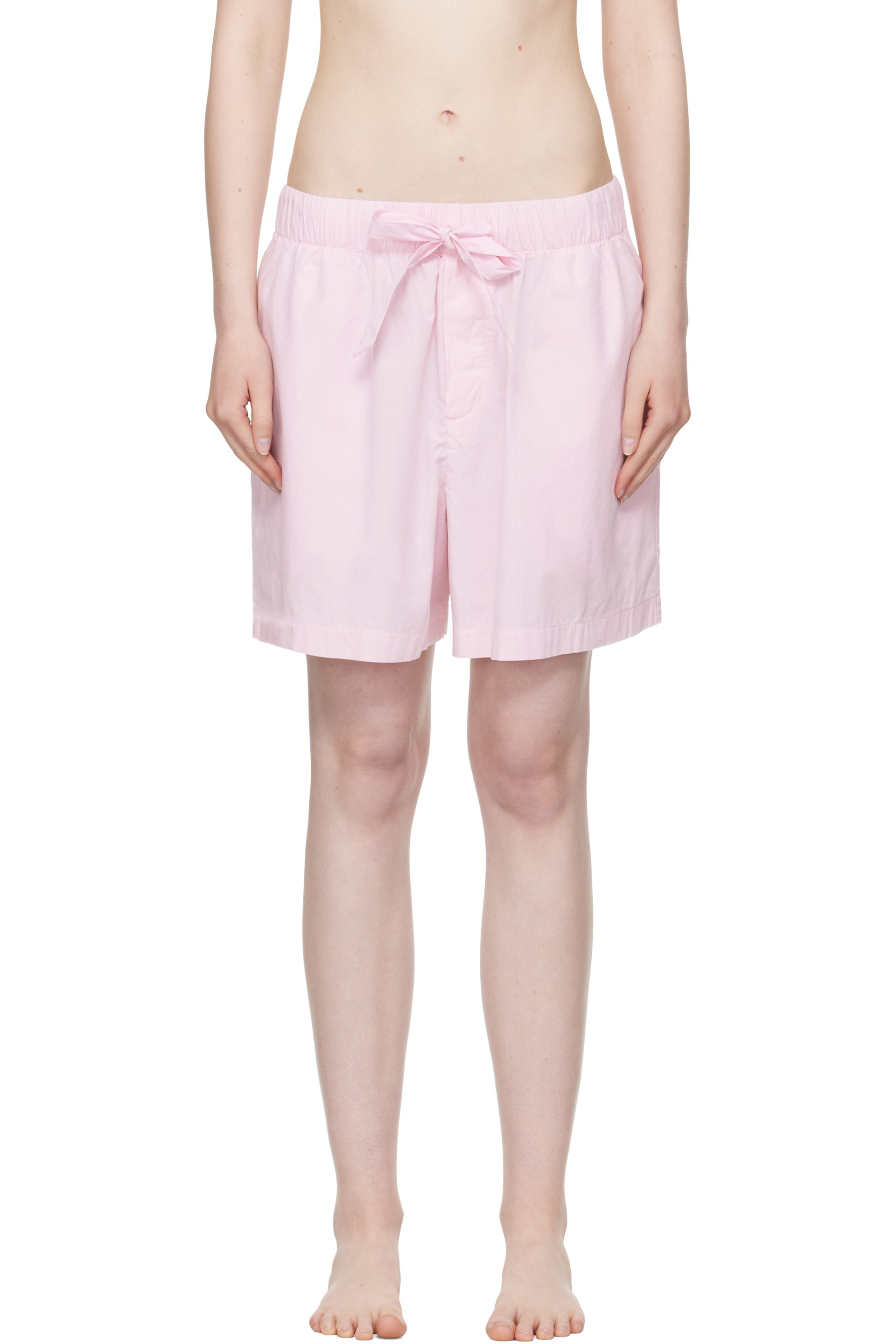 Tekla - Pink Poplin Pyjama Shorts