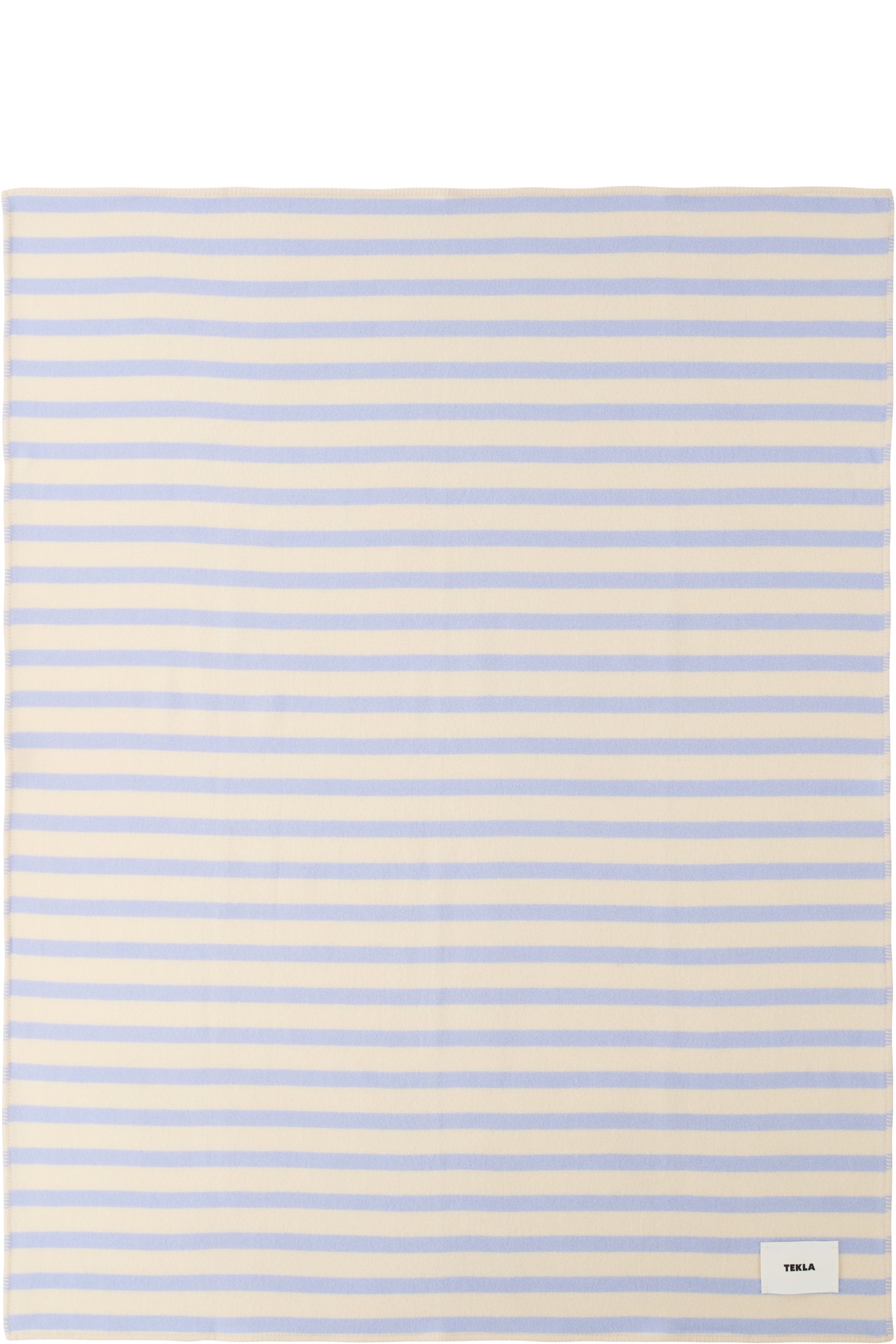 Tekla - Beige & Blue Lambswool Blanket