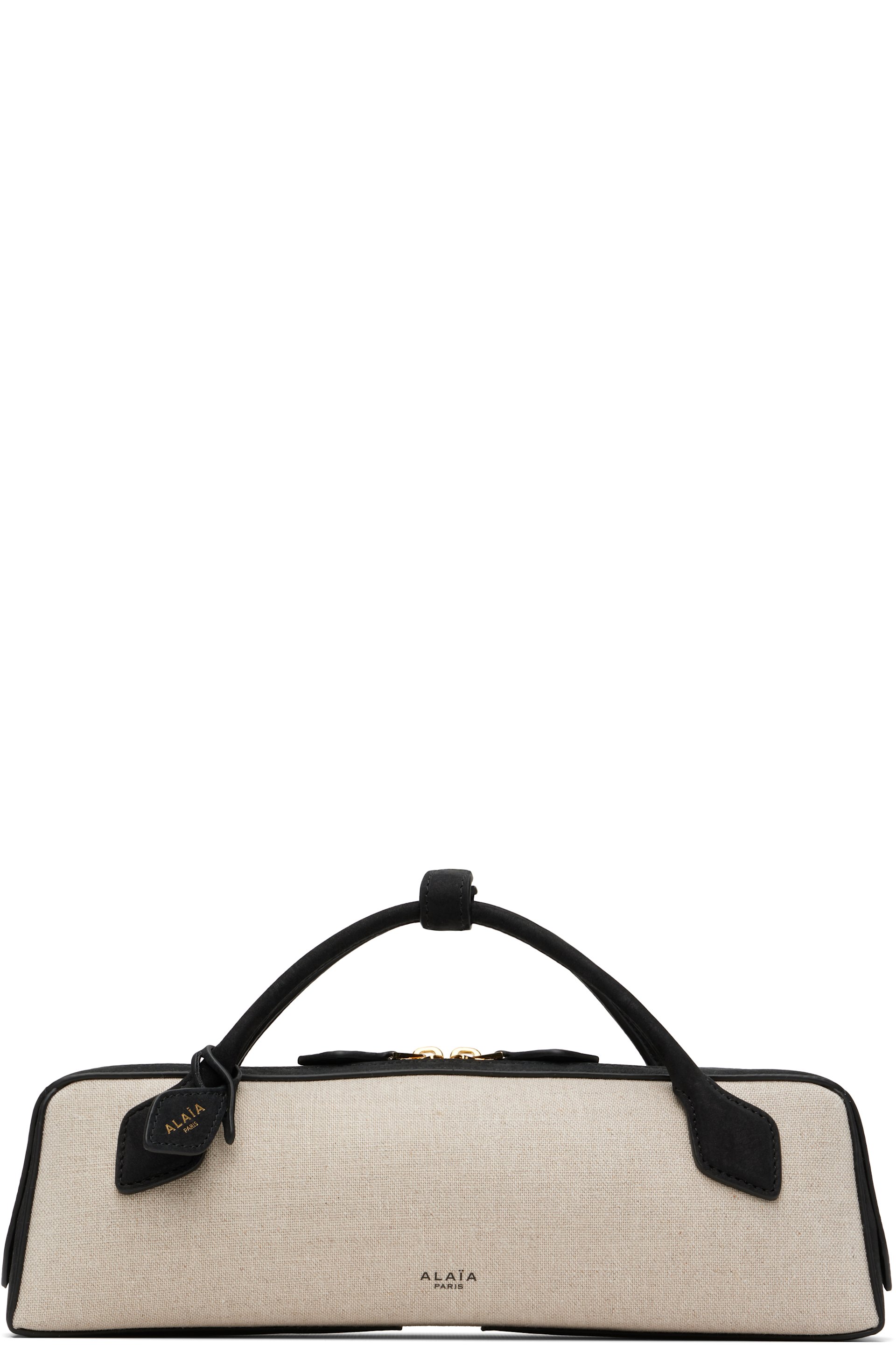 ALAÏA - Sac-pochette 'Le teckel' beige et noir