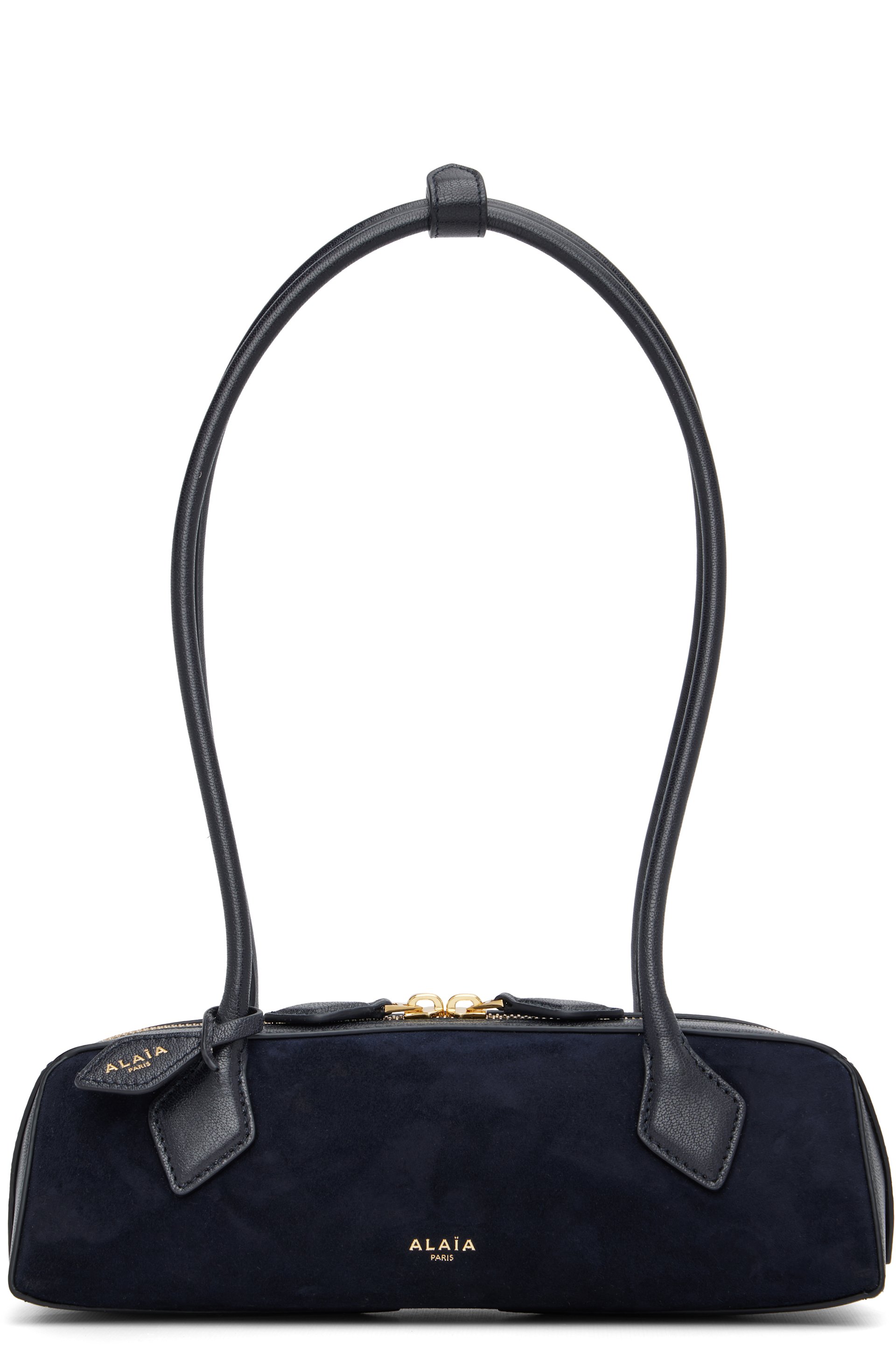 ALAÏA - Petit sac 'Le teckel' noir en cuir et en suède