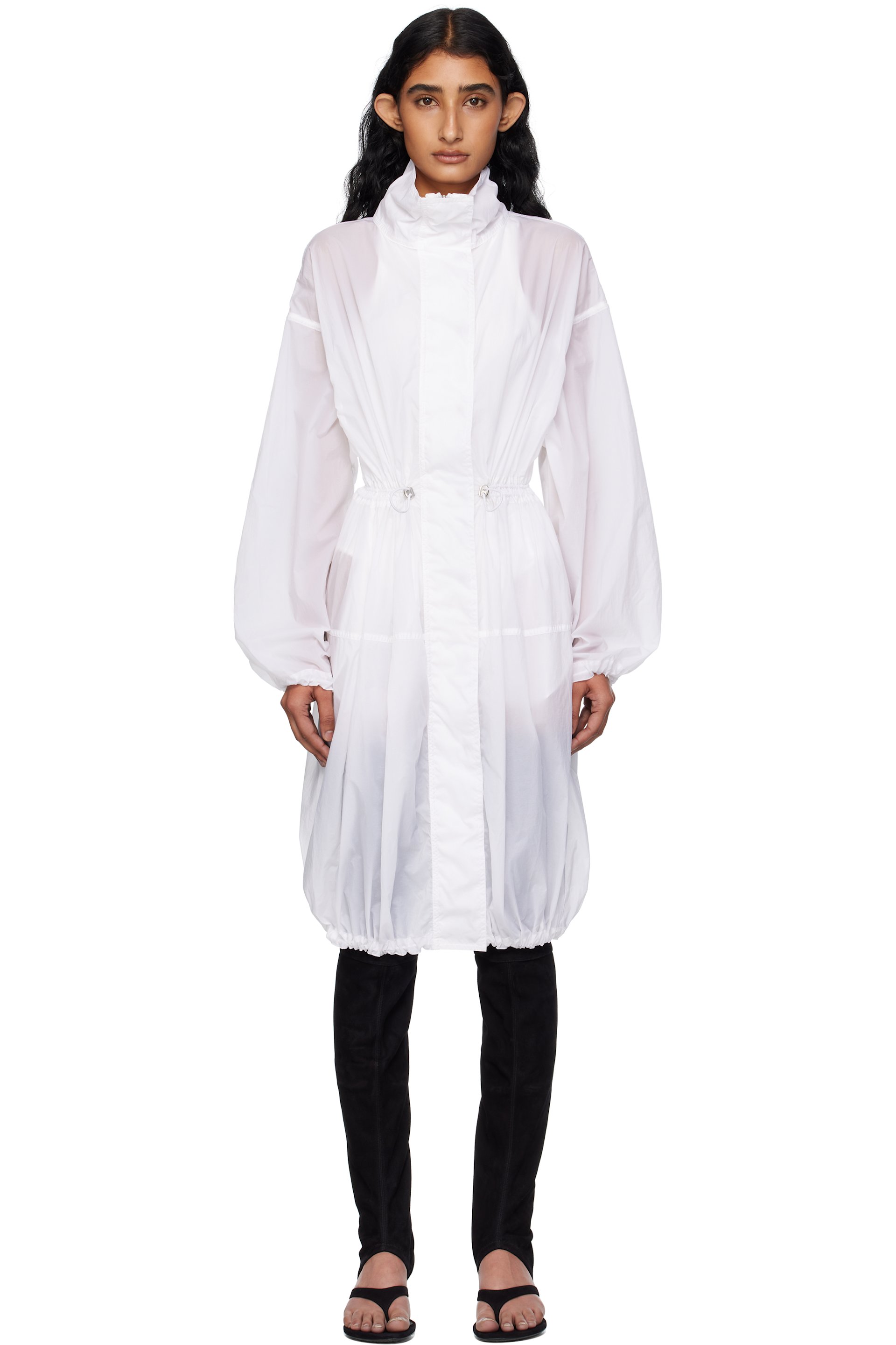 ALAÏA - Parka décontractée blanche en nylon