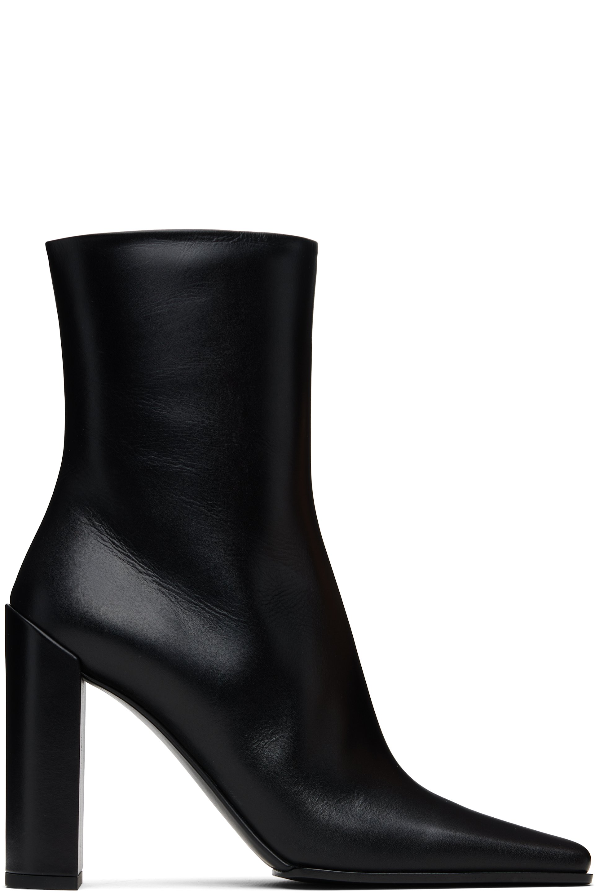 ALAÏA - Bottines 90 noires en cuir de veau souple