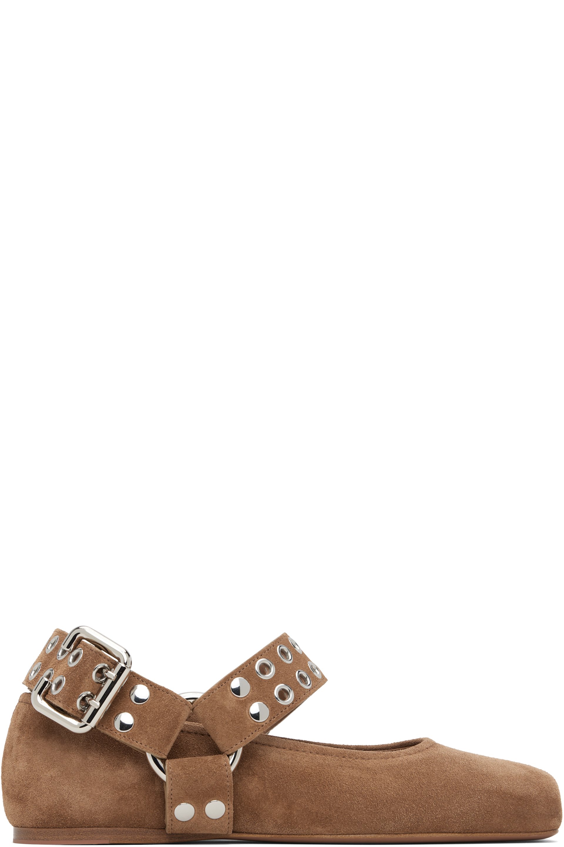 ALAÏA - Ballerines de style motard brunes