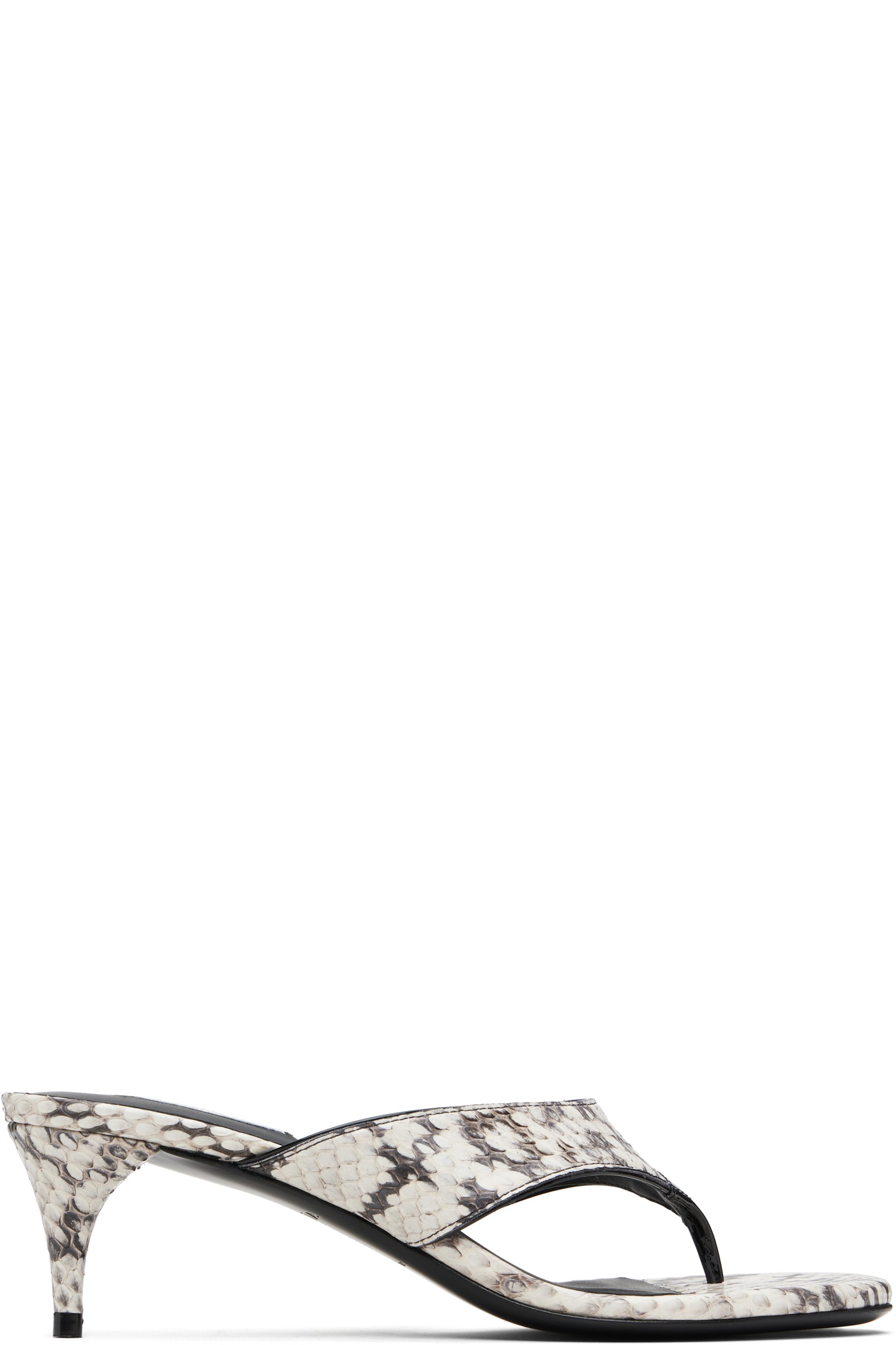 ALAÏA - Sandales à enfiler blanches en cuir d'élaphe à bride de style tong