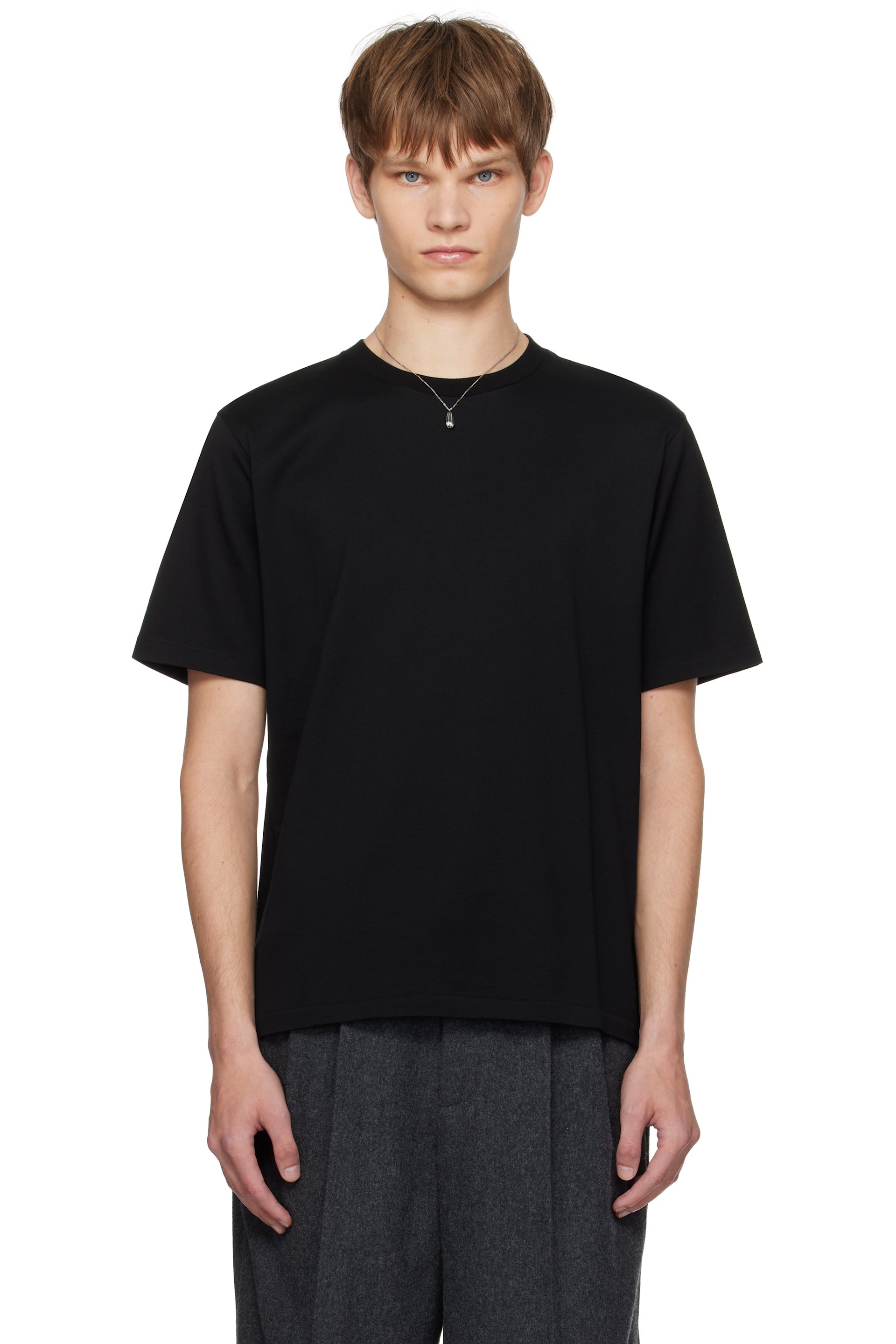 AURALEE - Black Luster Plaiting T-shirt