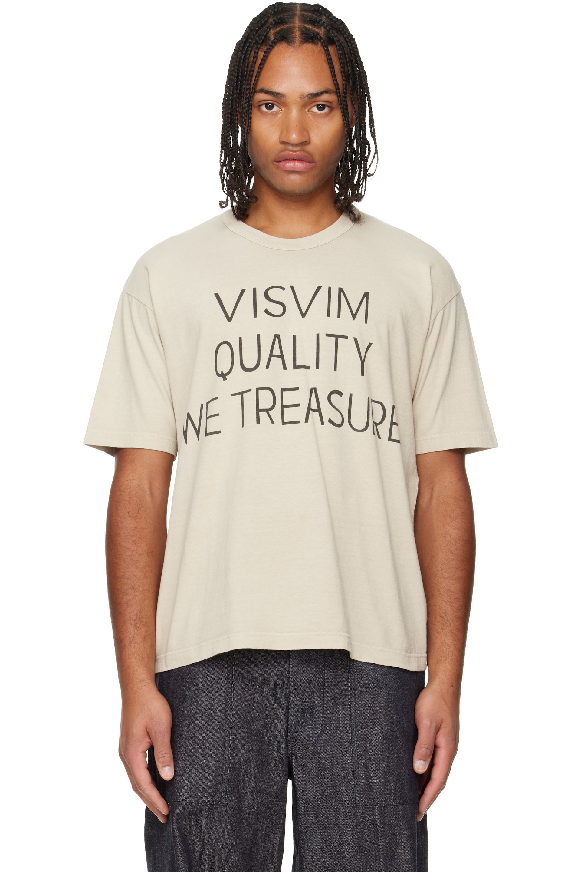 visvim - Beige Jumbo S/S DMGD T-shirt