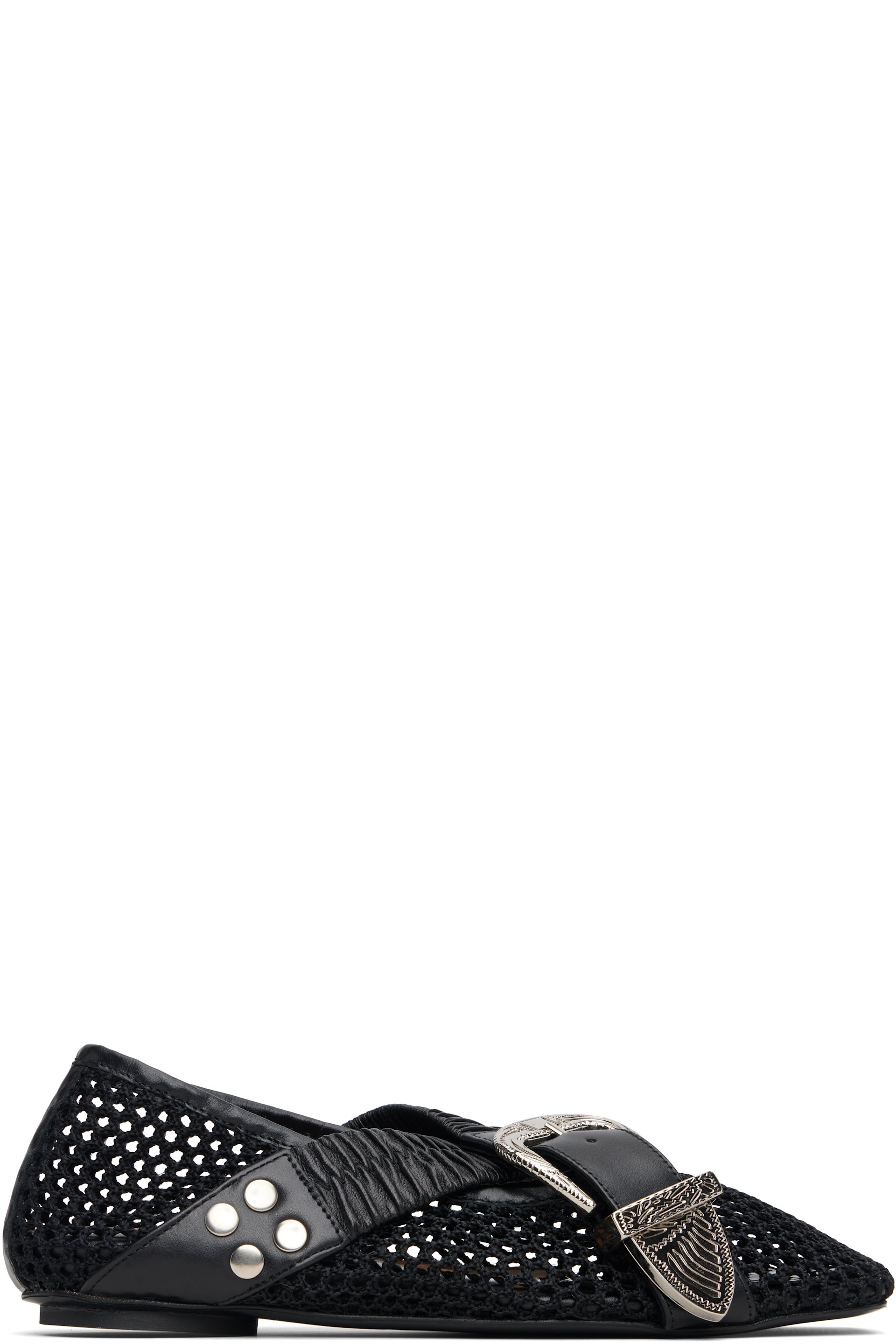 Toga Pulla - Black Mesh Ballerina Flats