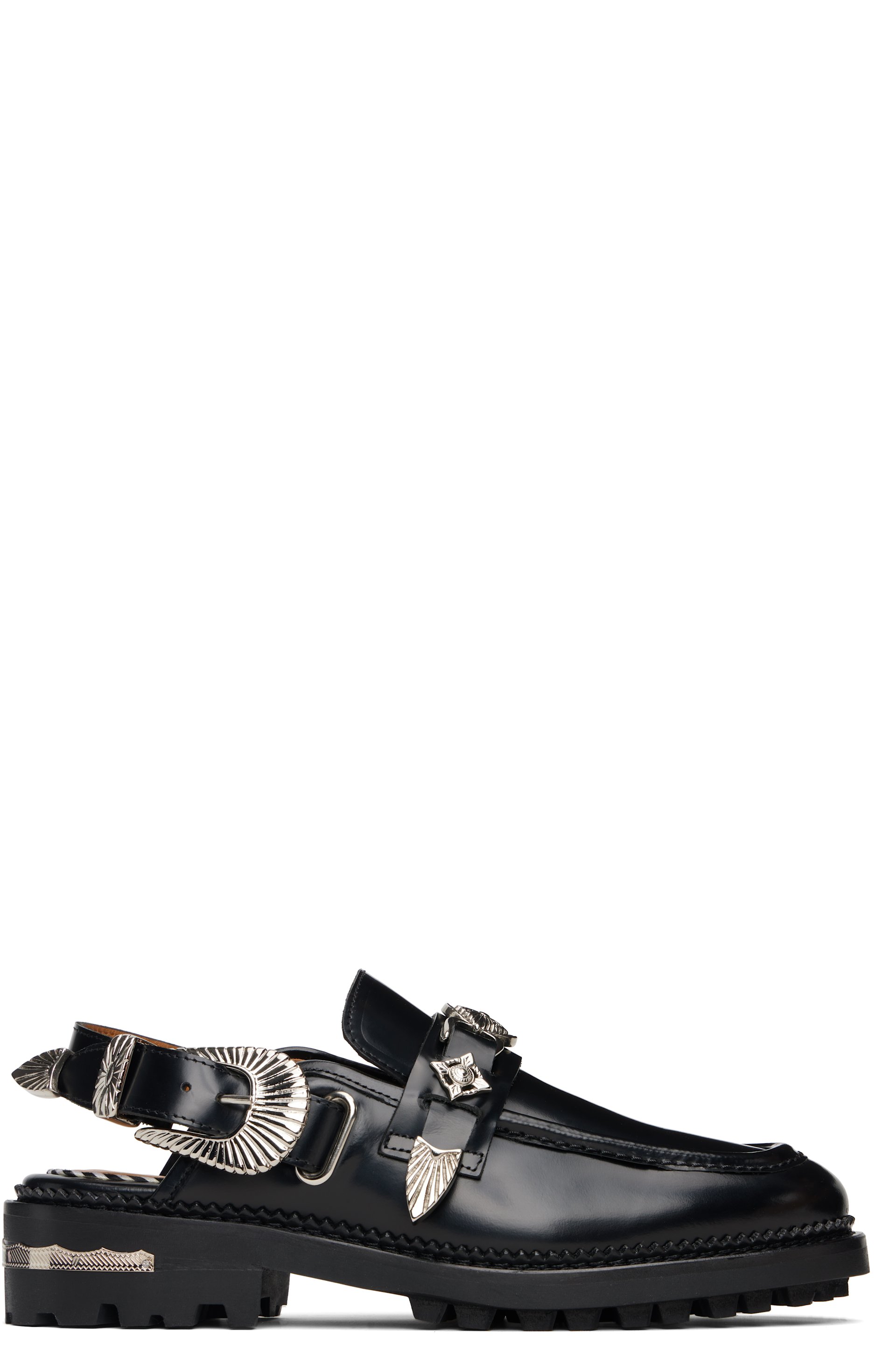 Toga Pulla - Black Polished Leather Loafers
