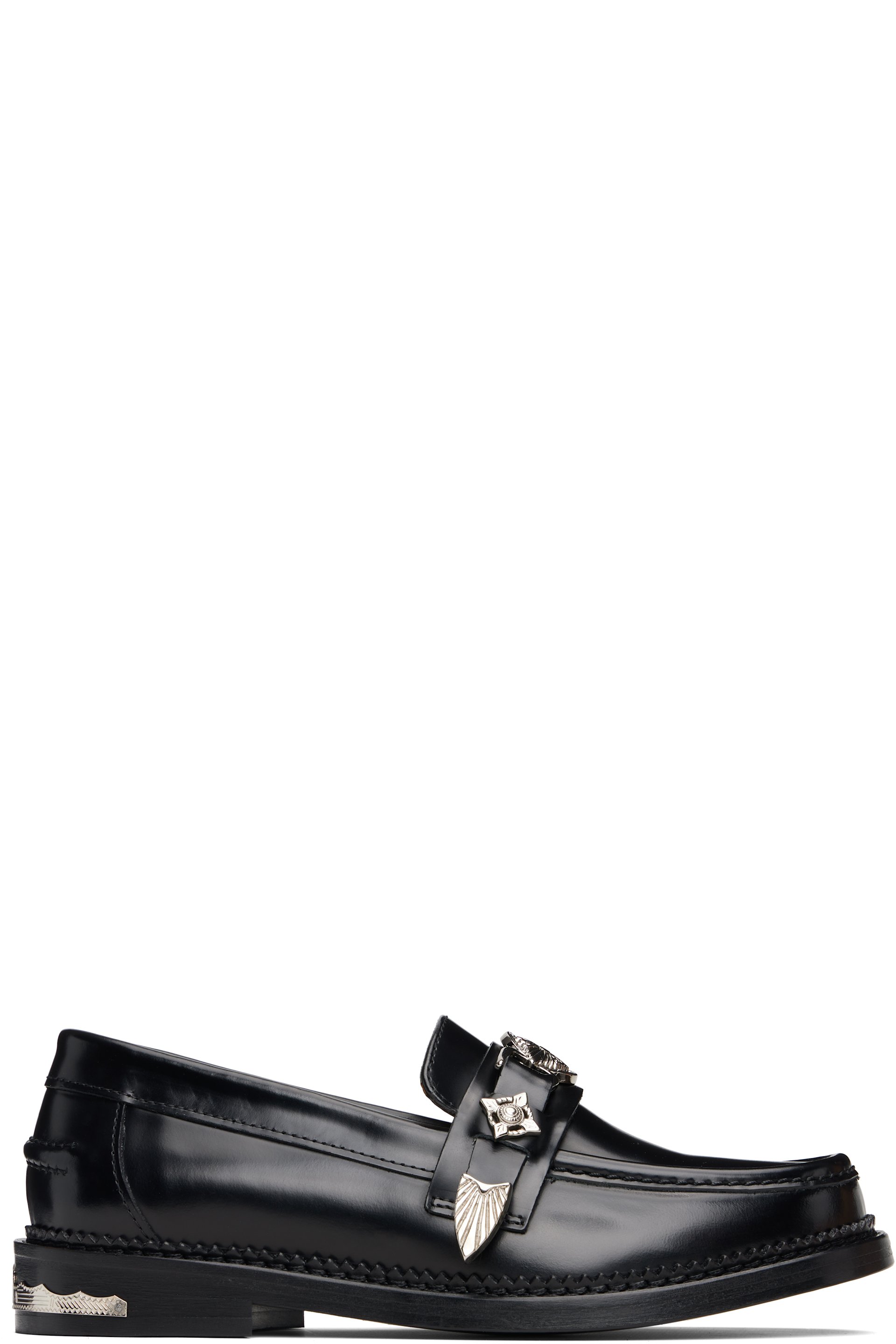 Toga Pulla - Black Polished Leather Loafers