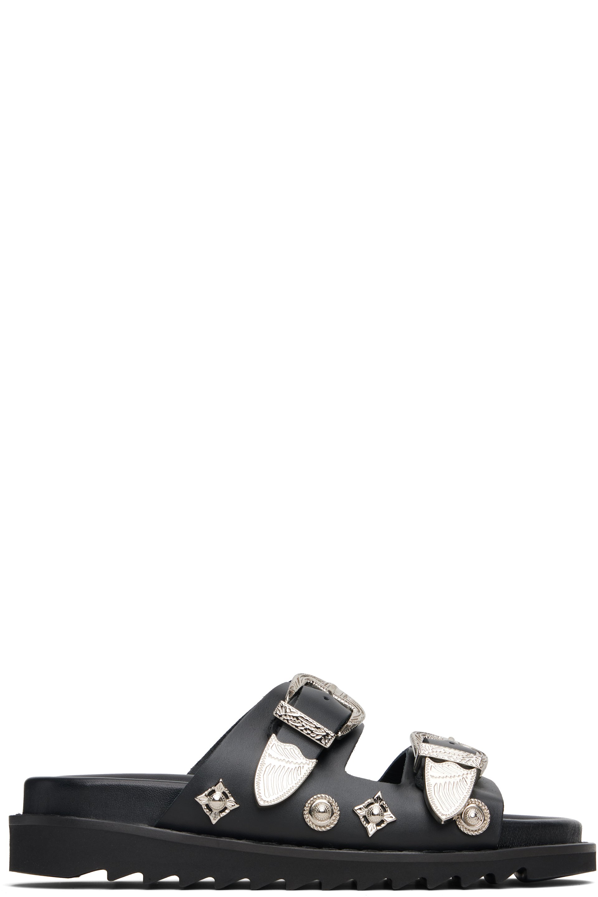 Toga Pulla - SSENSE Exclusive Black Buckle Sandals