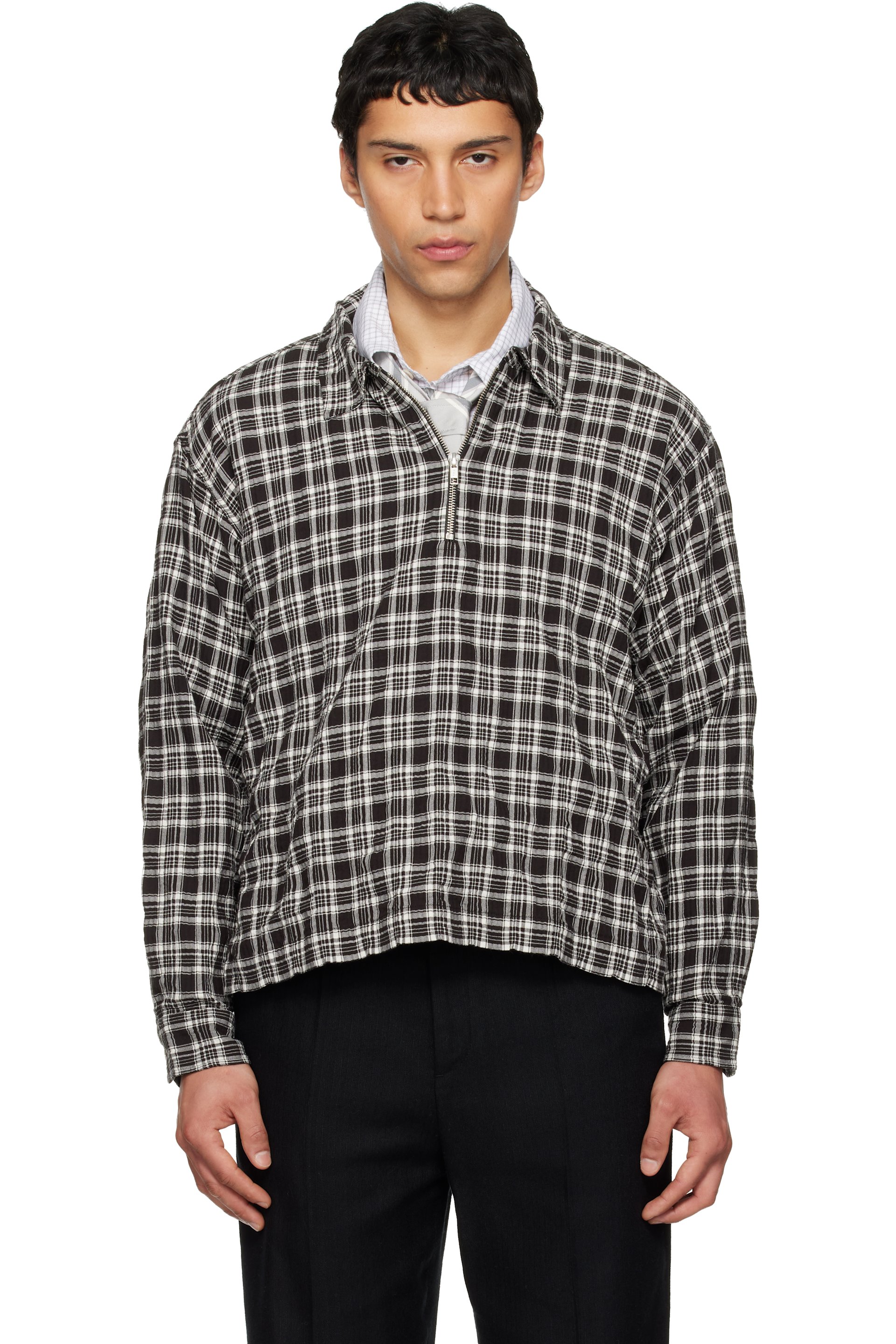mfpen - Black & White Quarter Zip Shirt