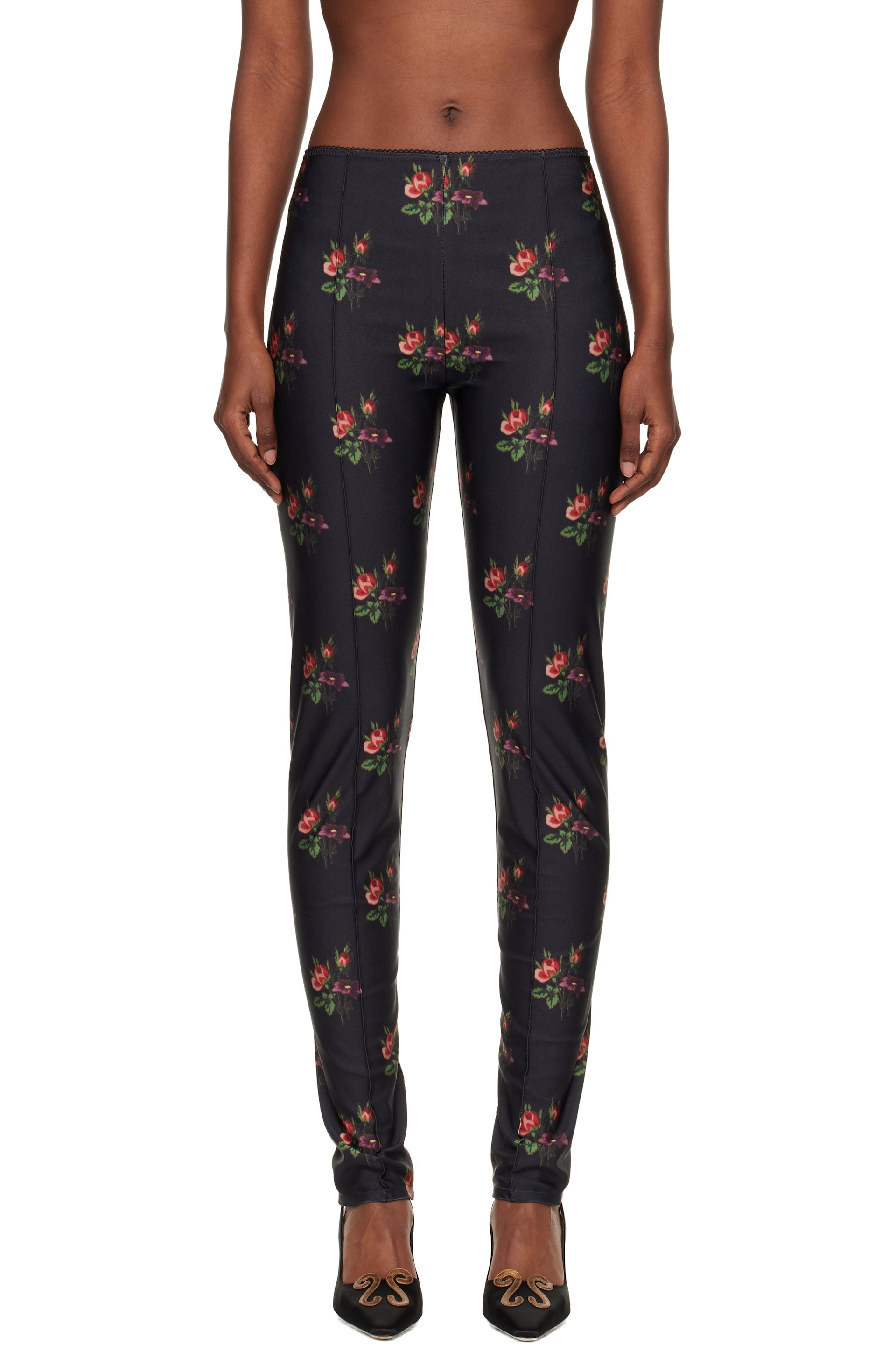 Meryll Rogge - Black Floral Jersey Leggings