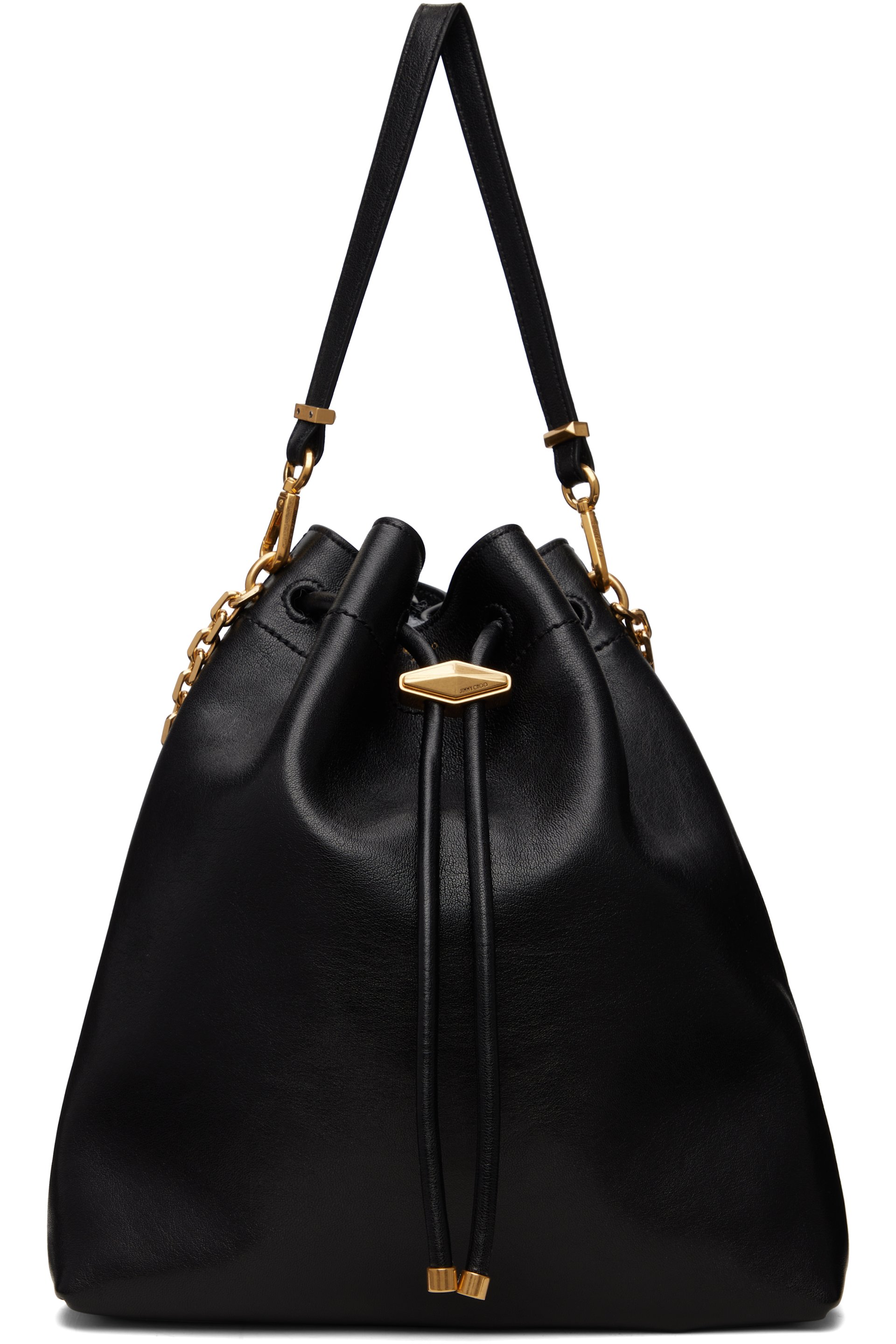 Jimmy Choo - Black Cinch Bucket Chain Bag