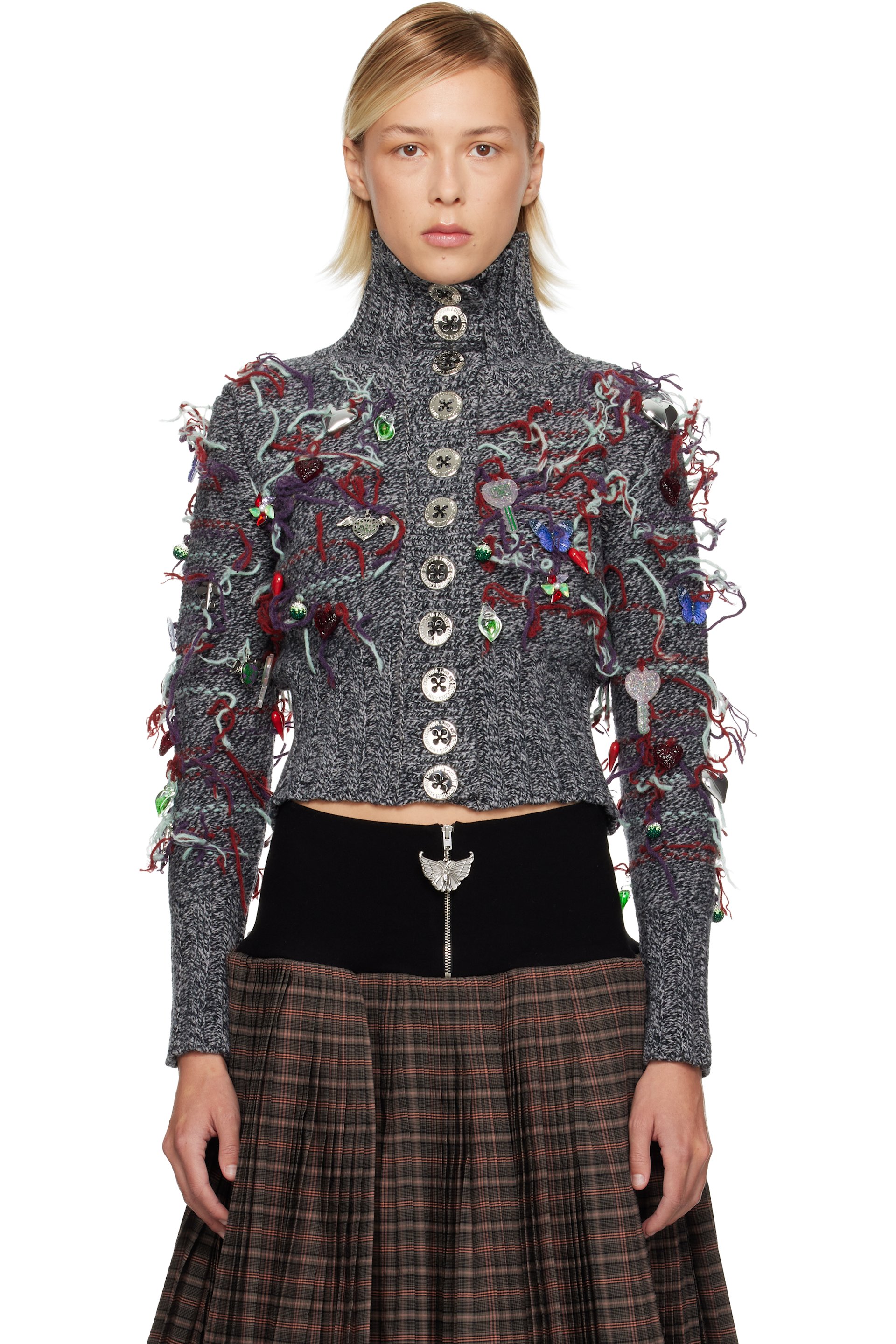 Chopova Lowena - Cardigan Washed Up gris