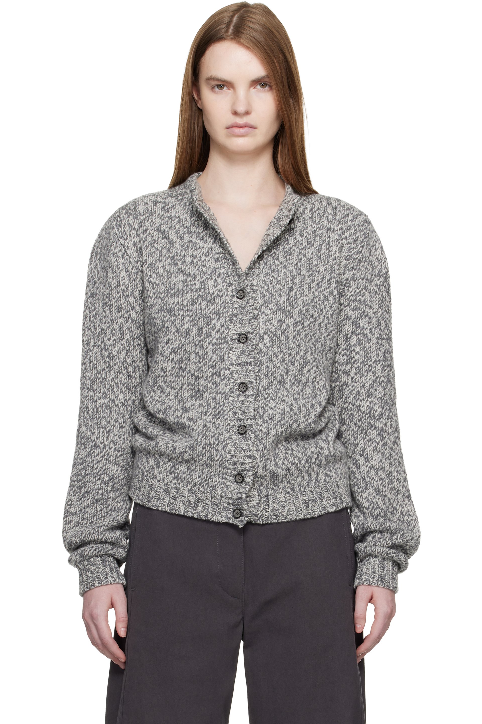 Magda Butrym - Cardigan gris à effet marbré