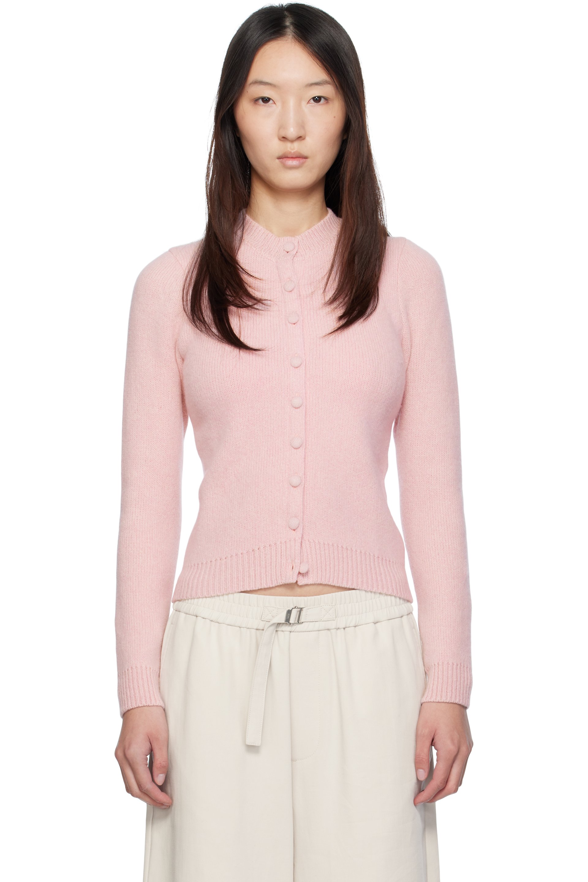 Magda Butrym - Cardigan rose à encolure arrondie